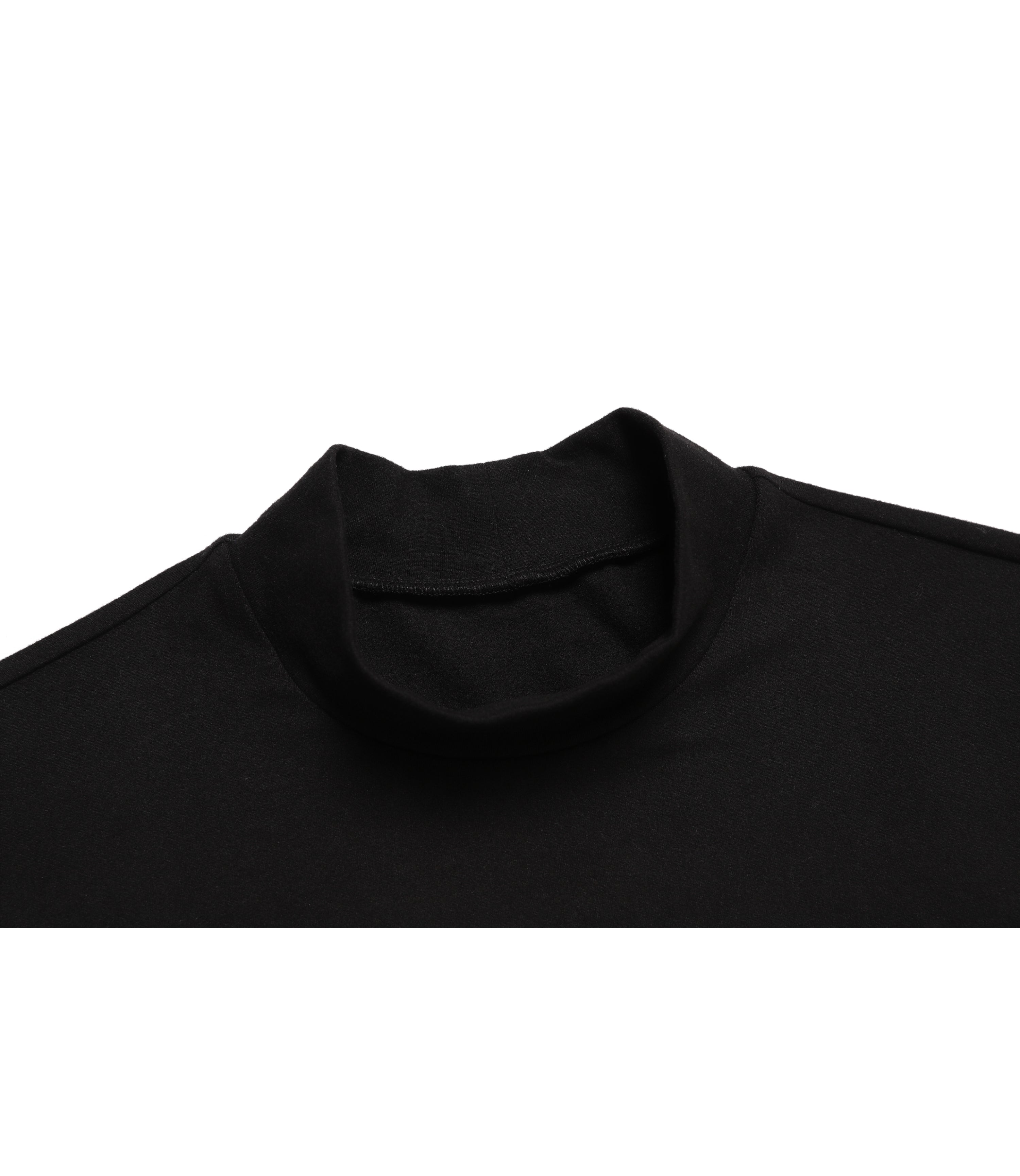 Unisex Basic Half Neck Long Sleeve Tee<br>CARBON BLACK