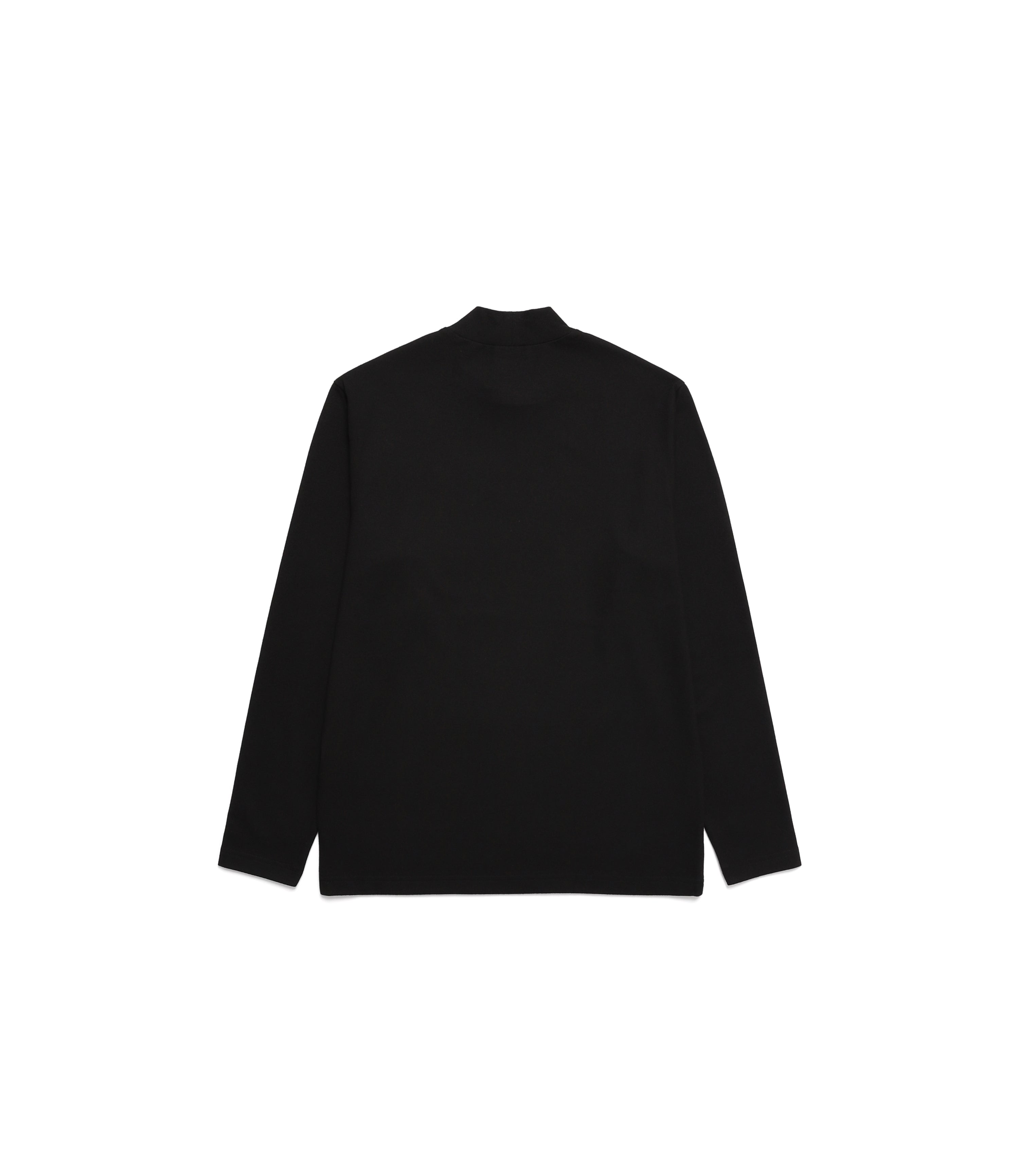 Unisex Basic Half Neck Long Sleeve Tee<br>CARBON BLACK