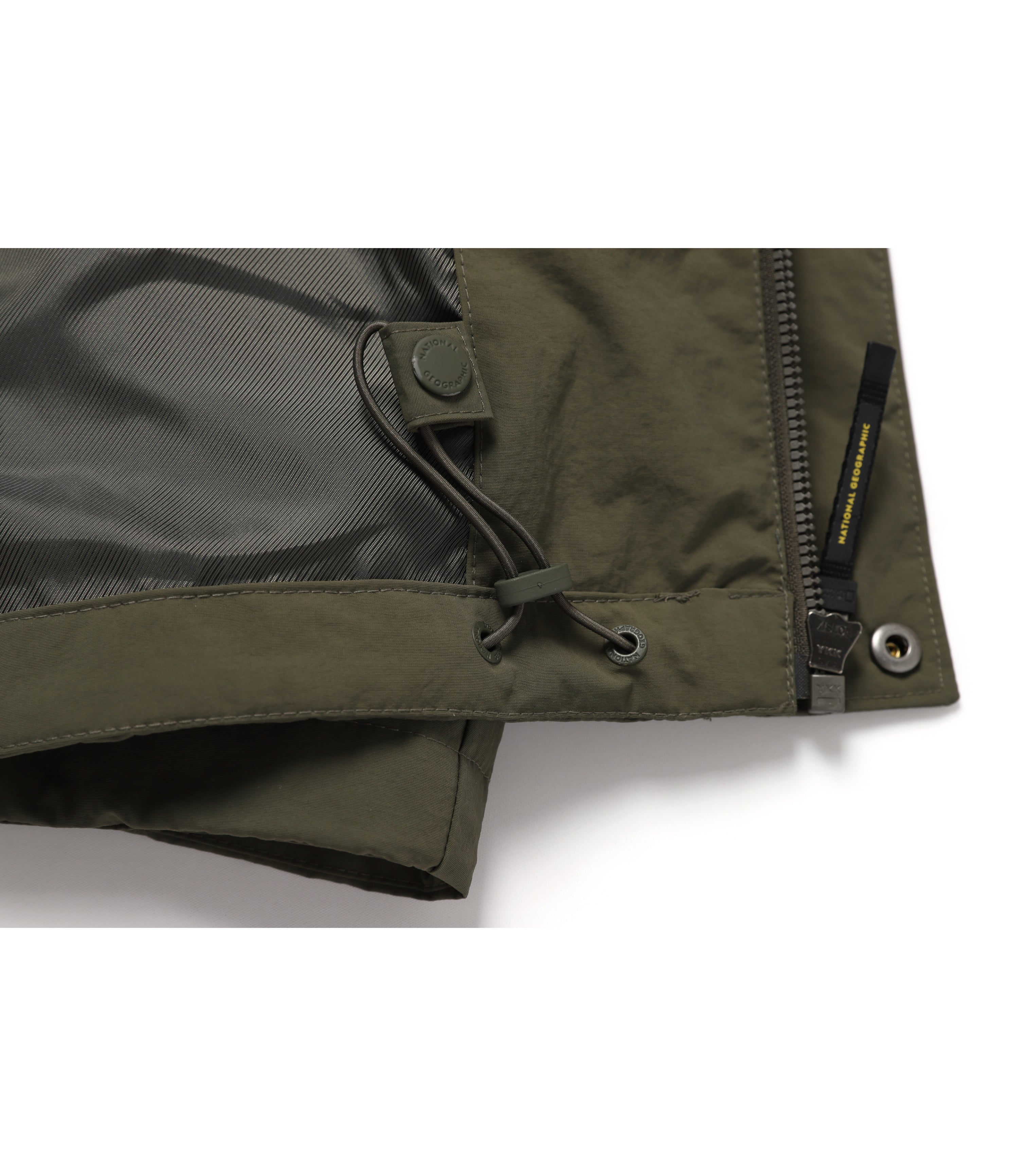 Men's Colored Collar Out-Pocket Wind Jacket<br>KHAKI