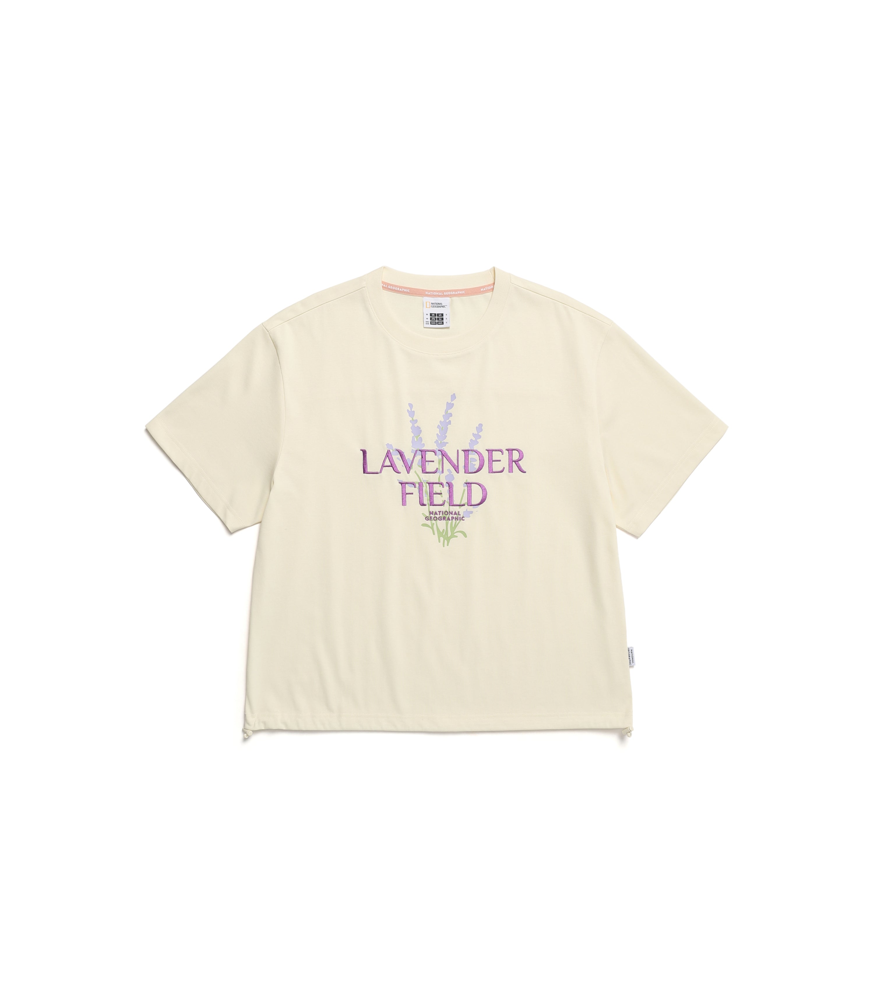 Women’s Woven Graphic Short Sleeve Tee<br>CRYSTAL BEIGE