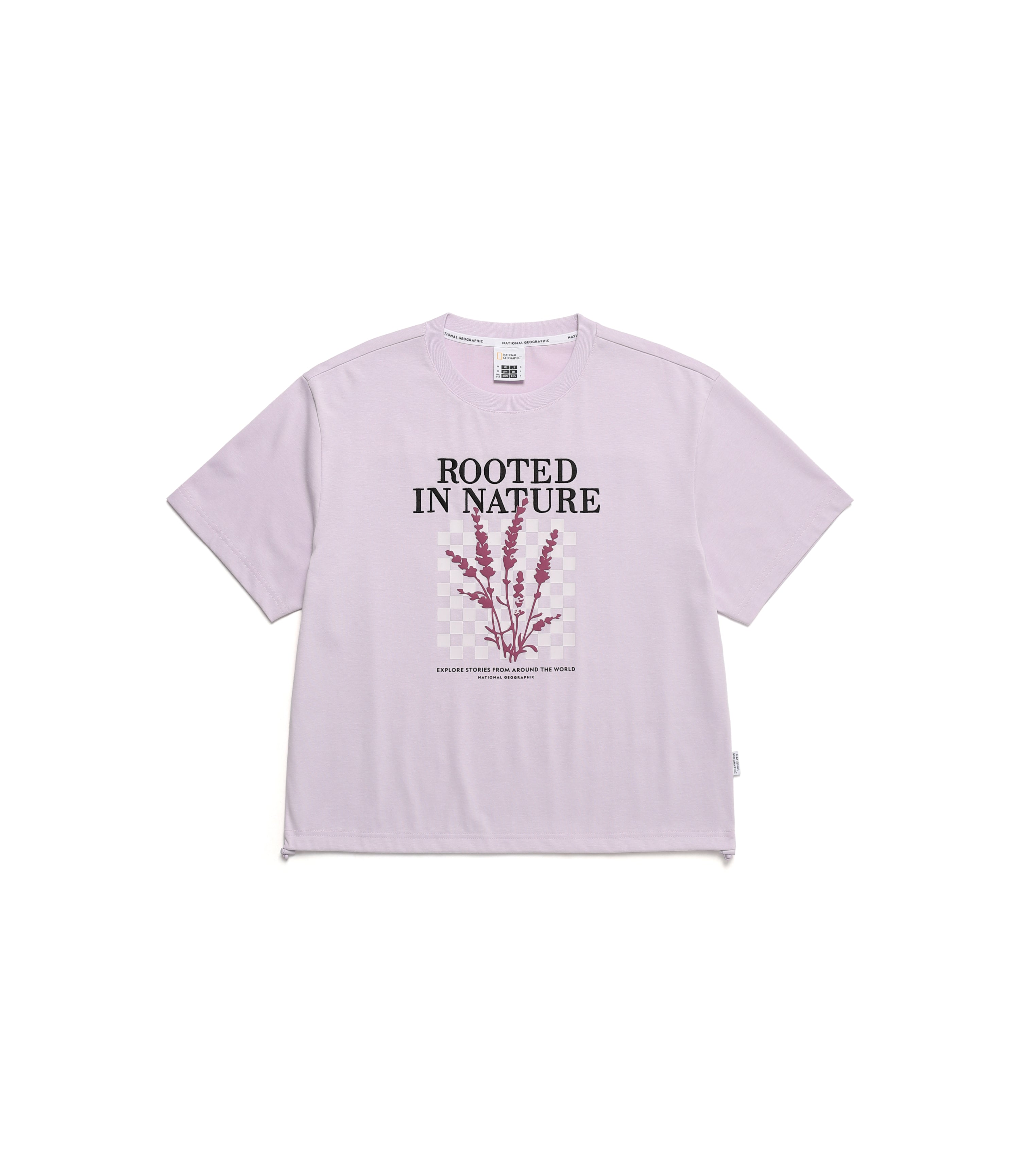 Women’s Woven Graphic Short Sleeve Tee<br>LAVENDER