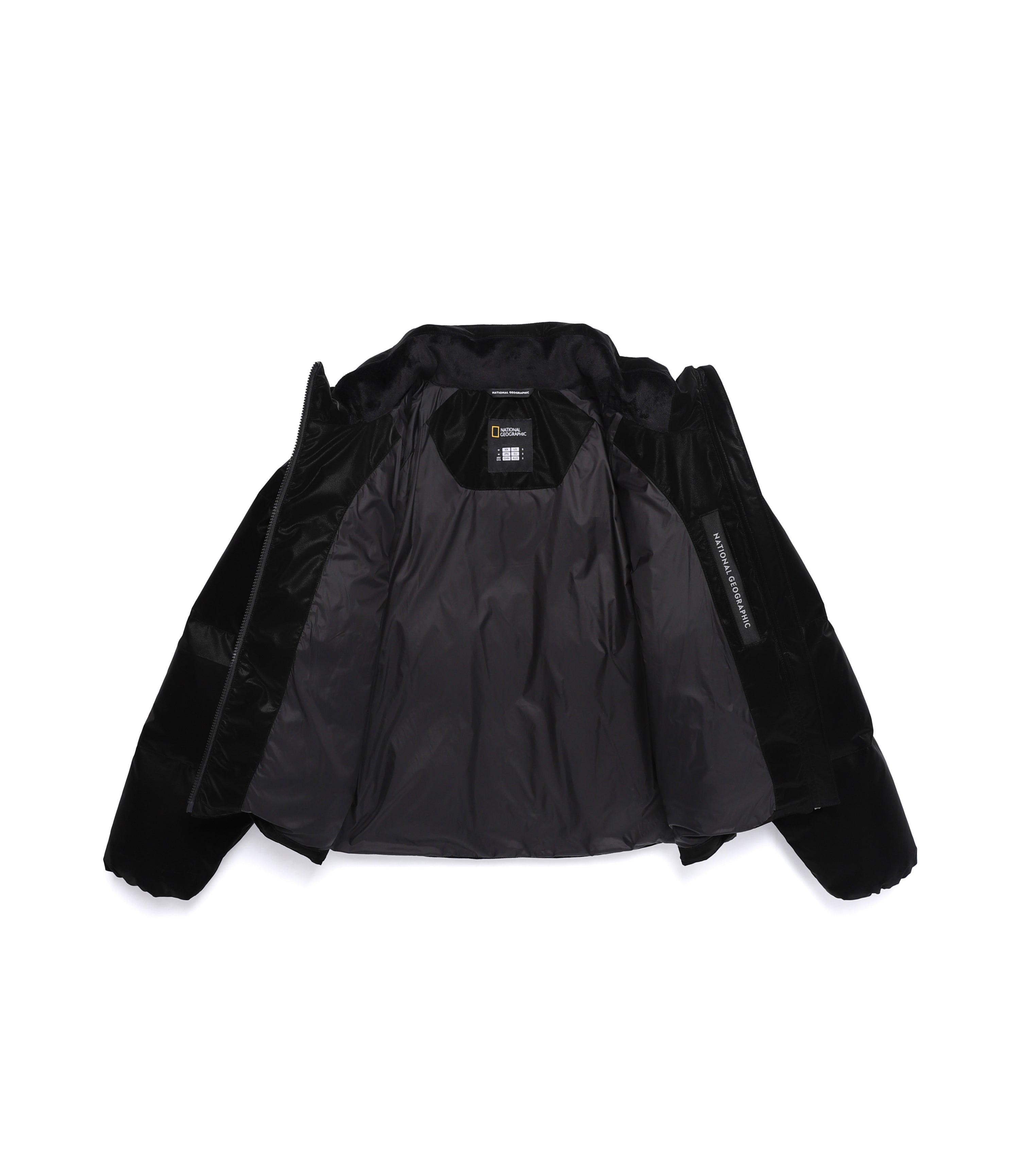 Women's Leather-Like High-Neck Duck Down Jumper<br>BLACK