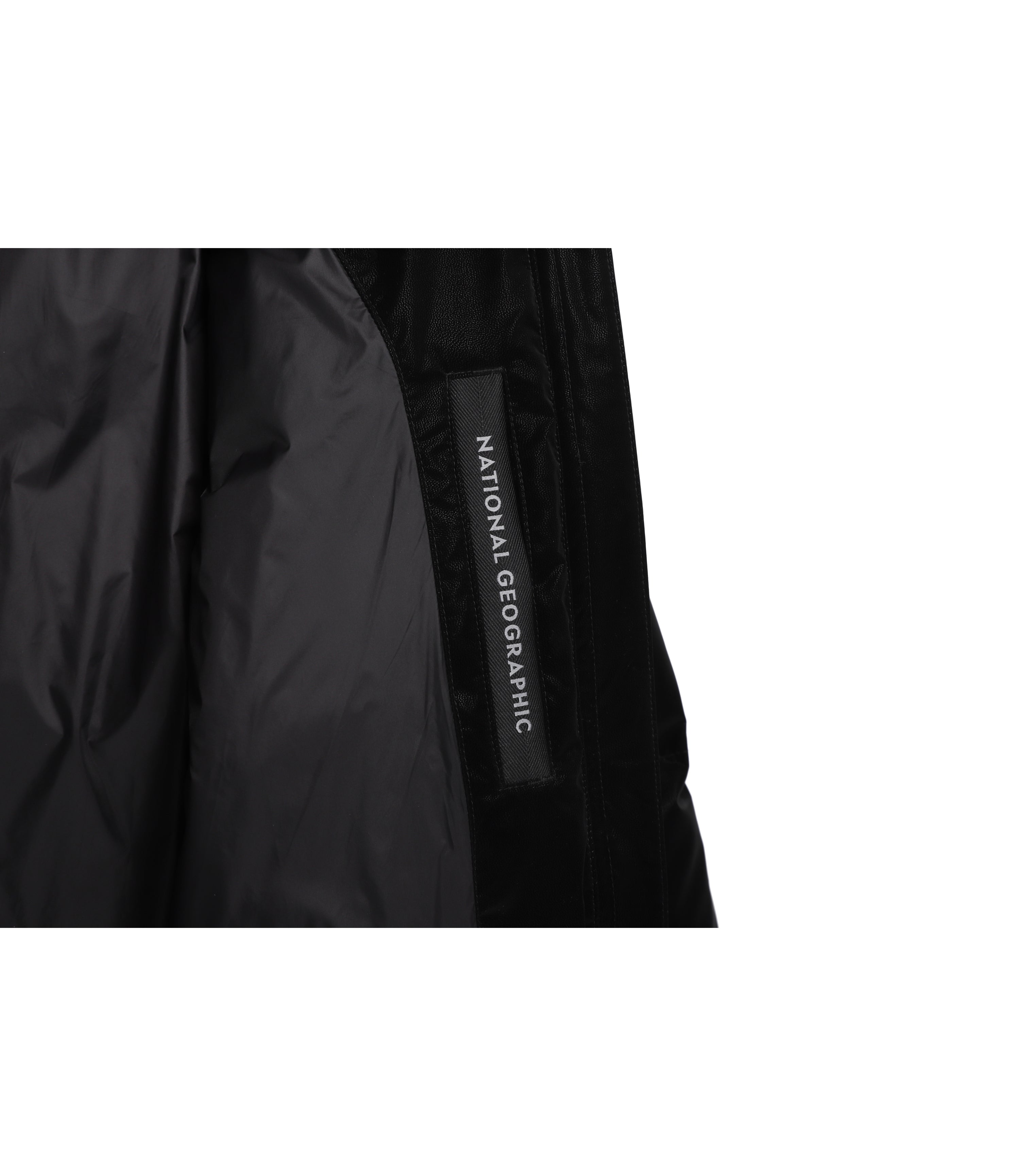 Women's Leather-Like High-Neck Duck Down Jumper<br>BLACK