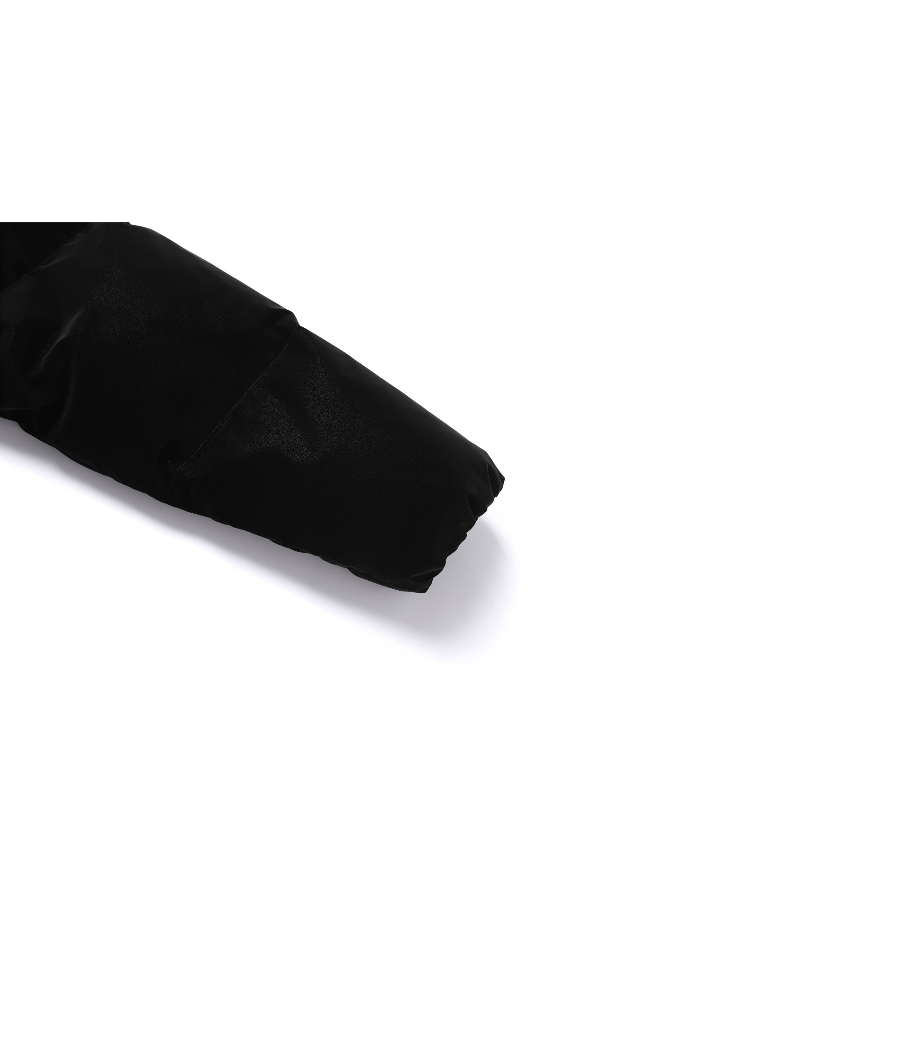 Women's Leather-Like High-Neck Duck Down Jumper<br>BLACK