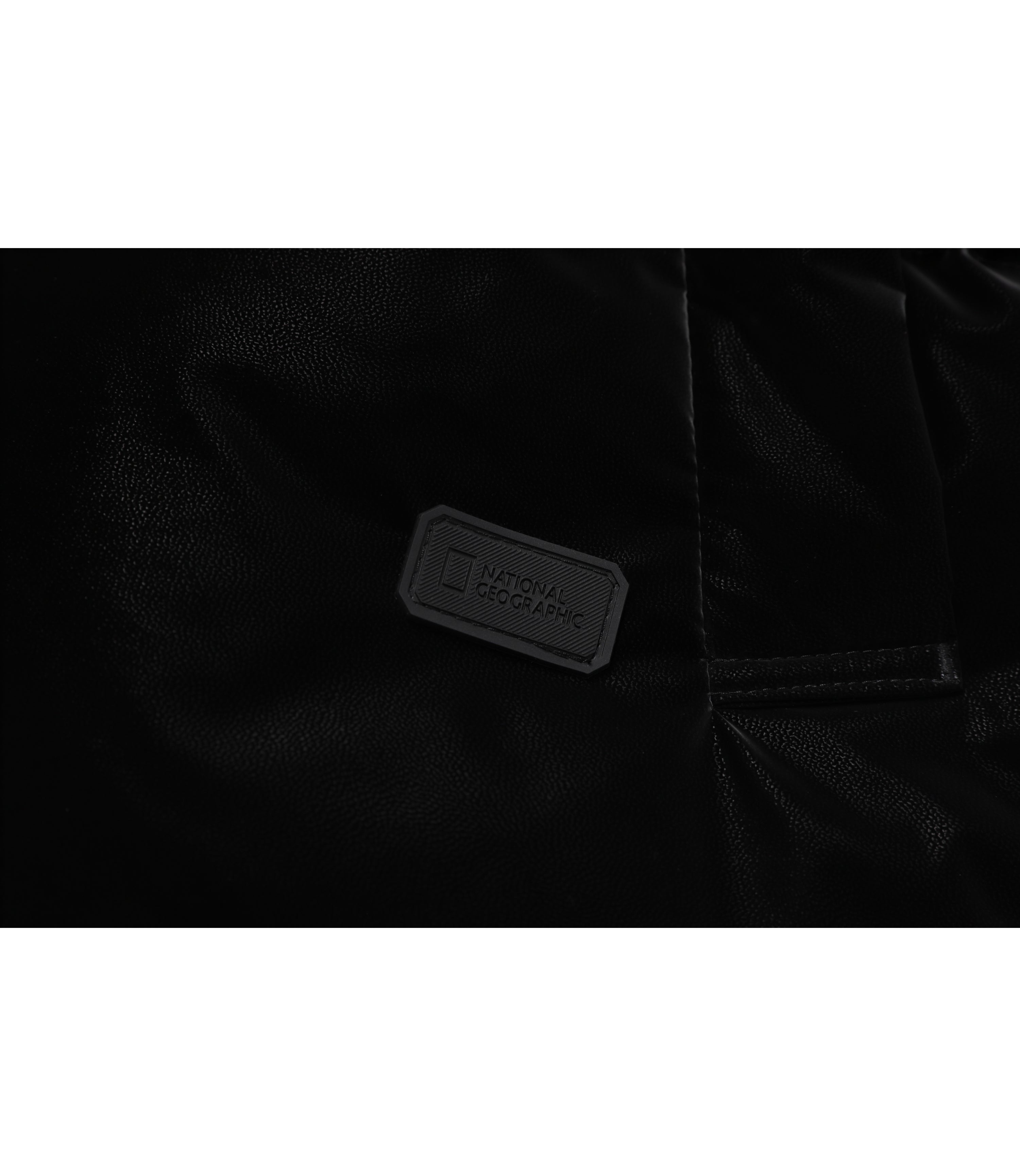 Women's Leather-Like High-Neck Duck Down Jumper<br>BLACK