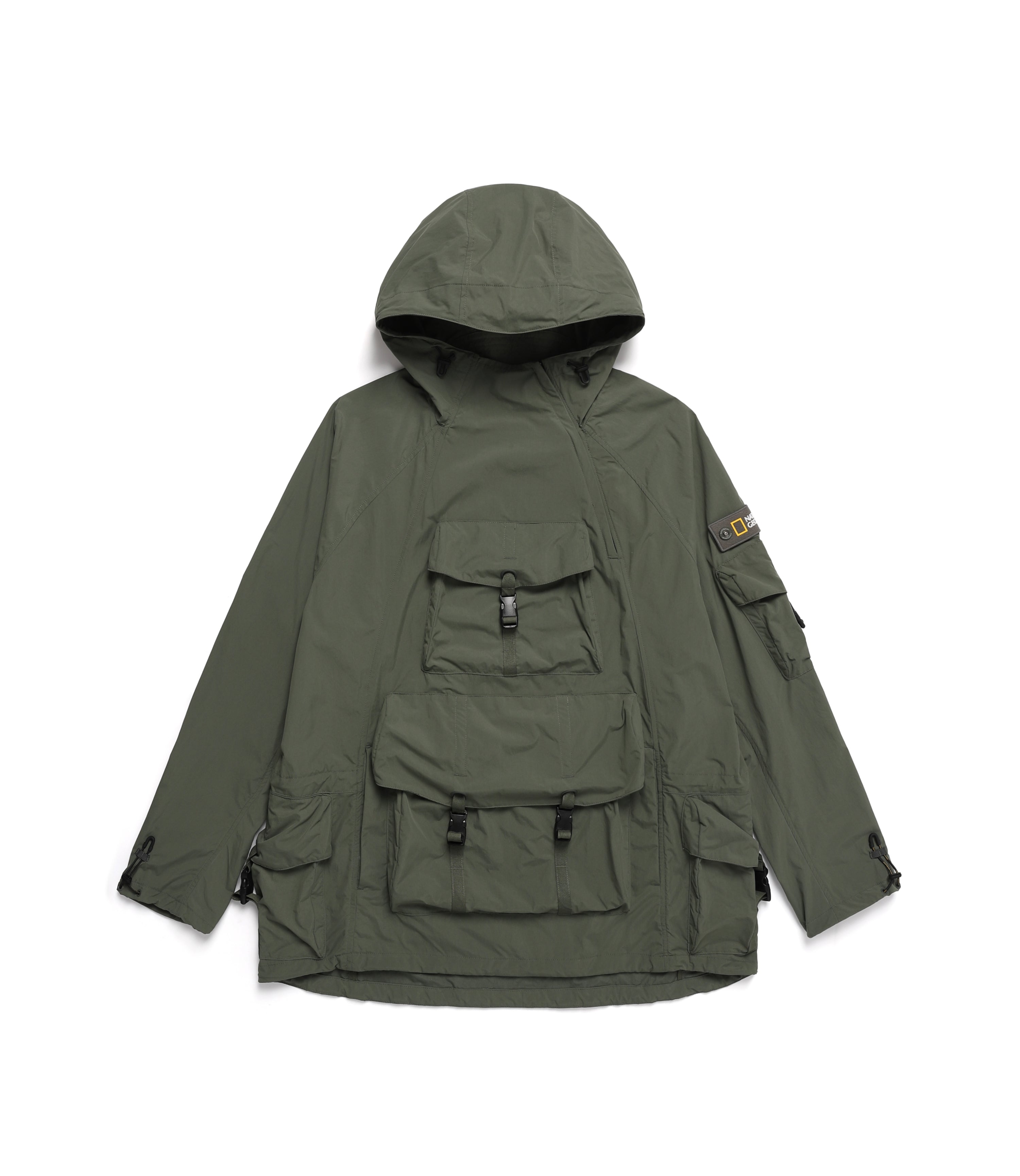 Unisex NRN VAQUITA 3D Pocket Anorak Hoodie<br>KHAKI