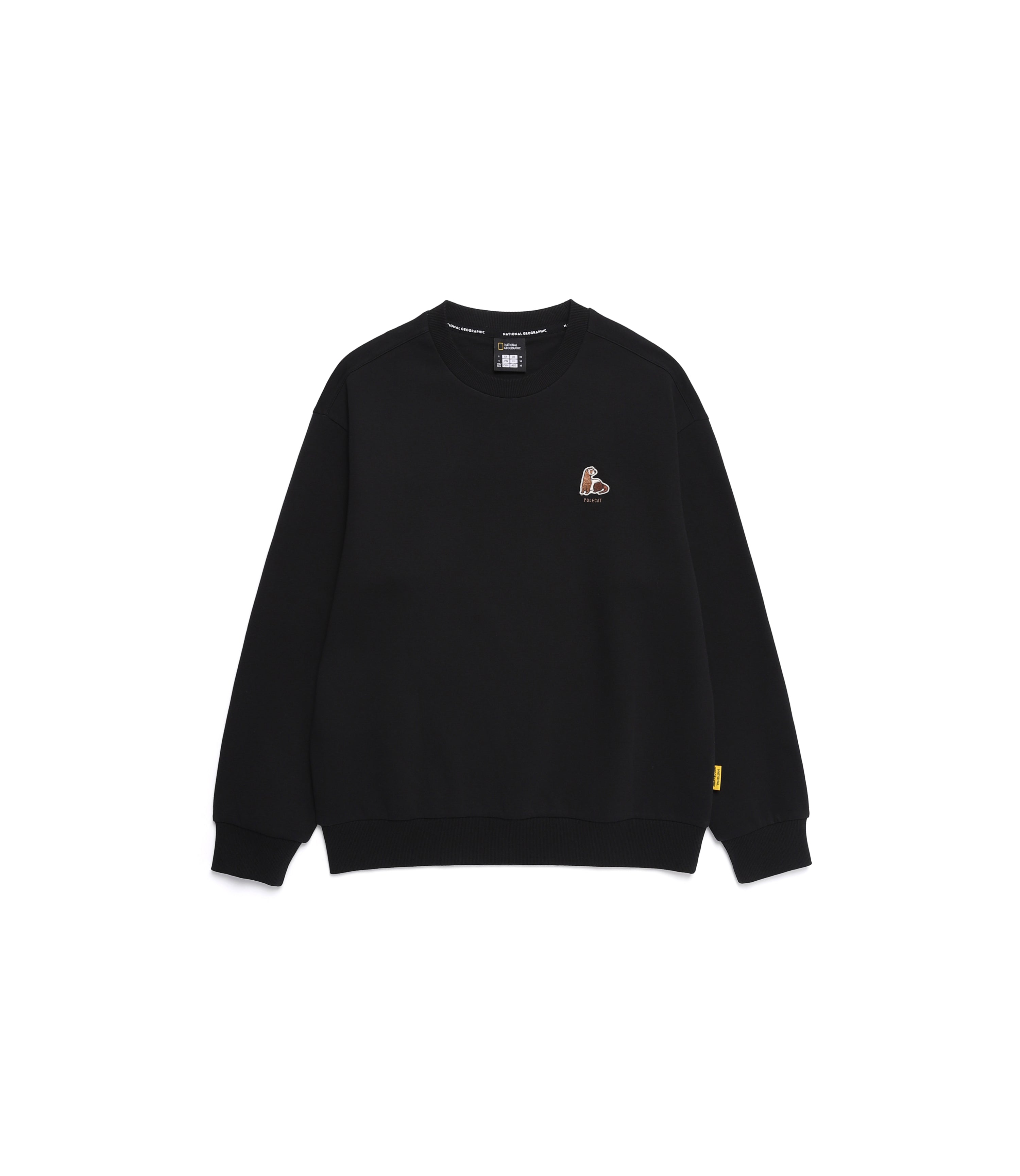 Unisex Animal Wappen Semi Over Fit Sweatshirt<br>CARBON BLACK