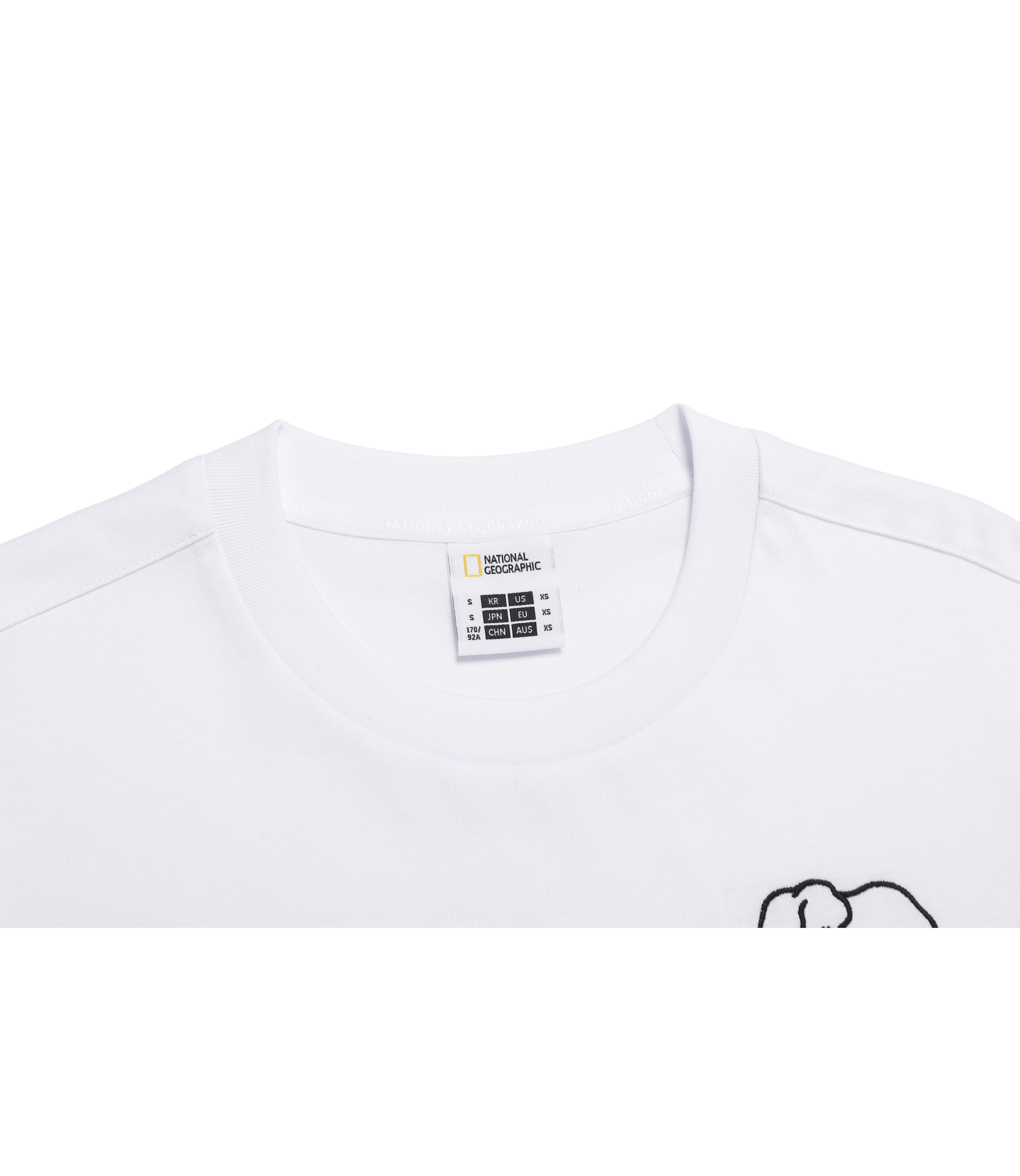 Unisex RATEL Regen Animal Silhouette Graphic Short Sleeve Tee<br>WHITE