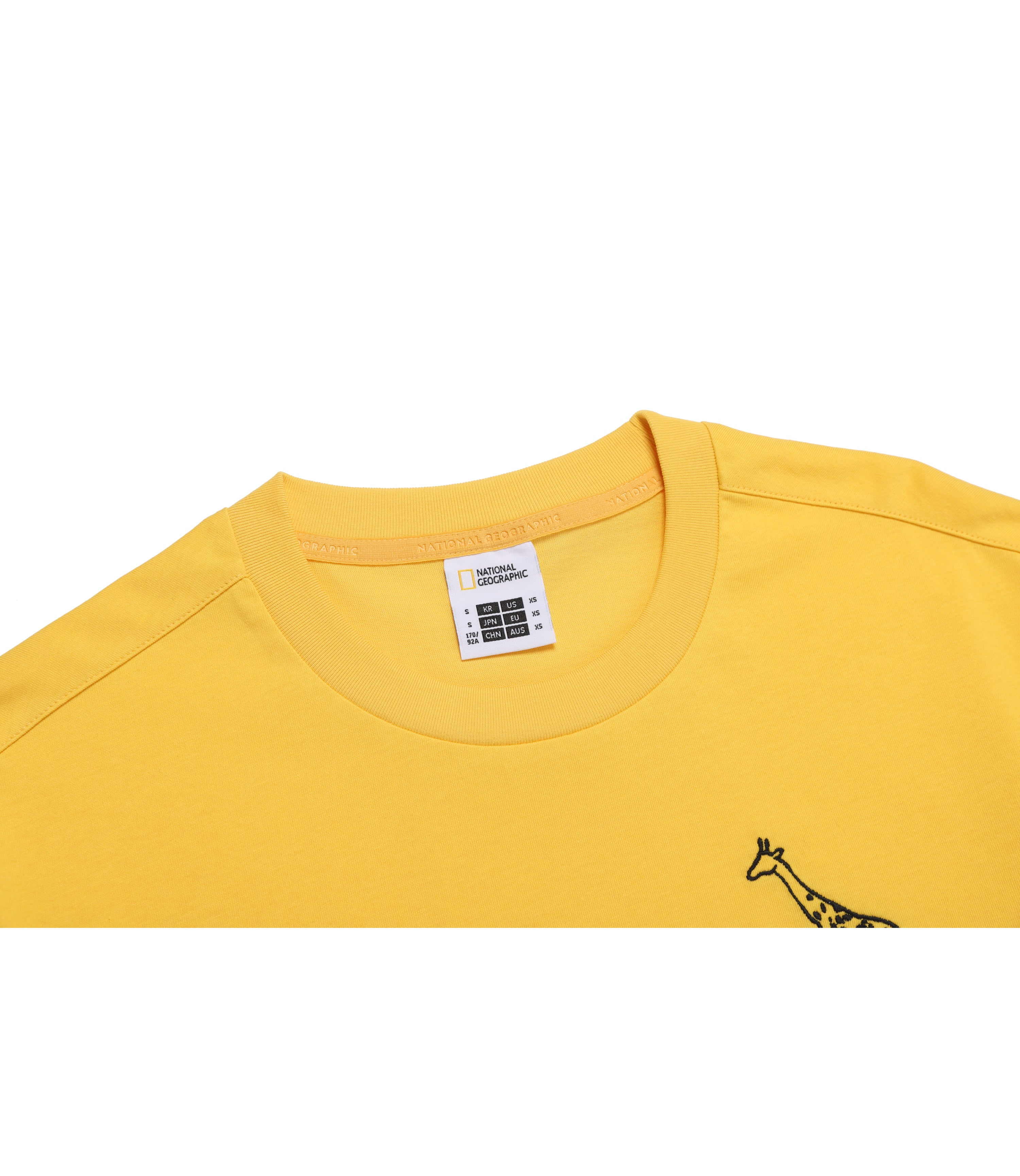 Unisex RATEL Regen Animal Silhouette Graphic Short Sleeve Tee<br>YELLOW