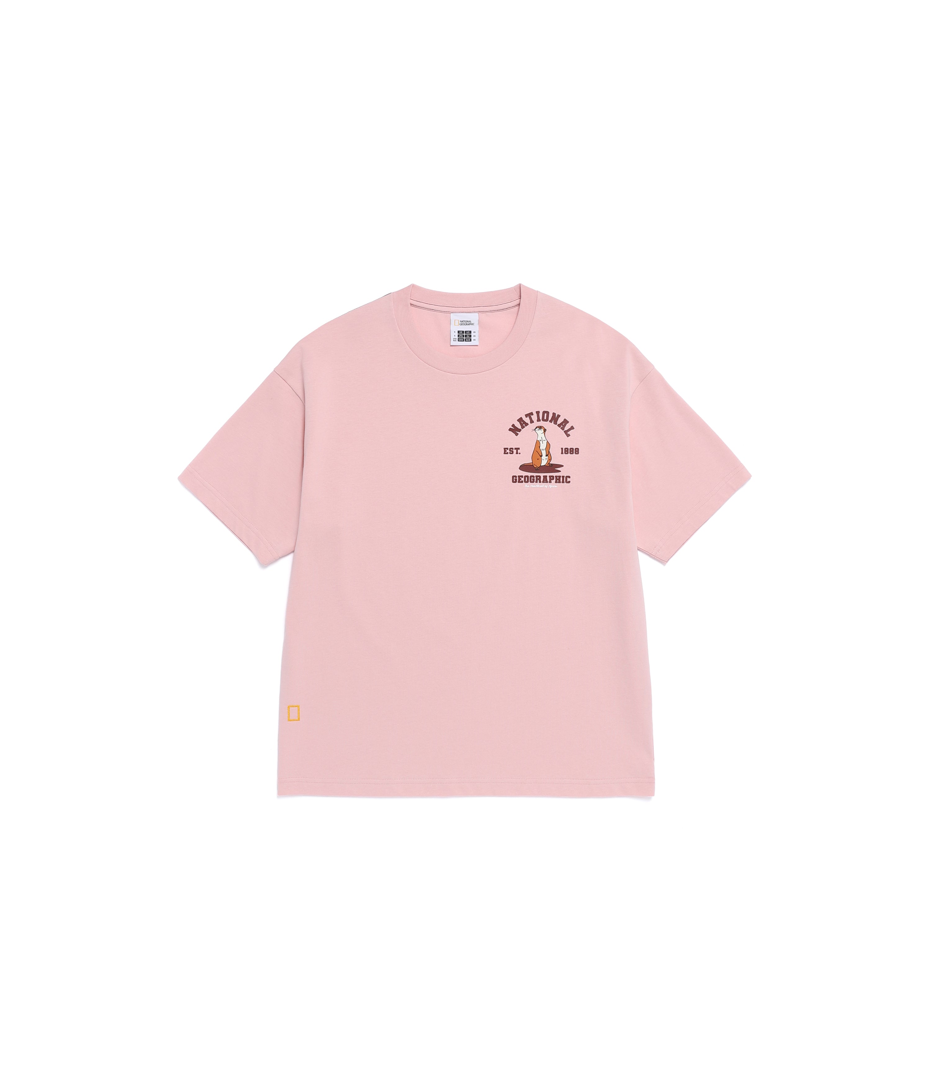 Unisex RATEL Regen Animal Small Graphic Short Sleeve Tee<br>SILVER PINK