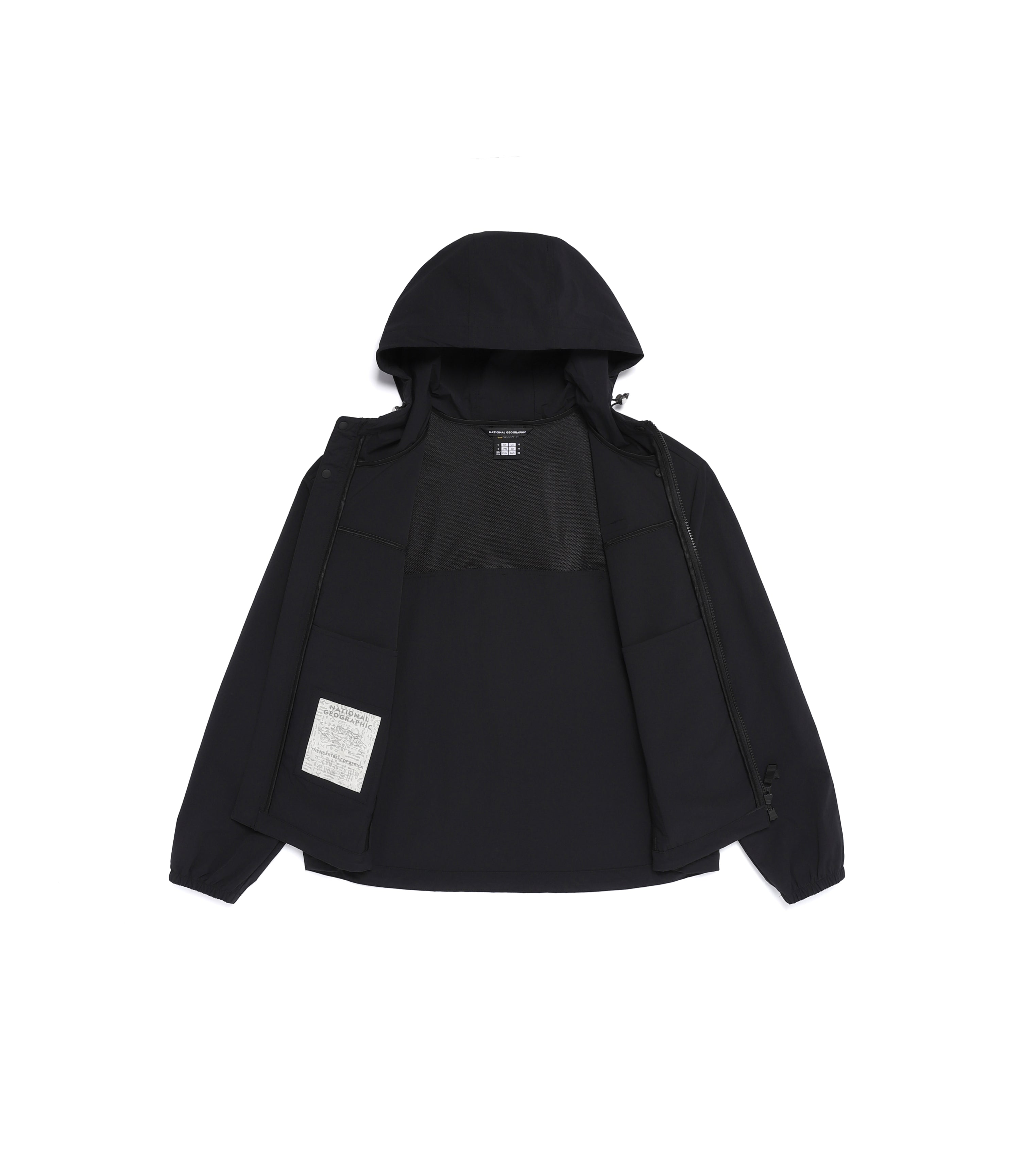 Women's ADELIE Cooling Stretch Semi-Over Fit Hooded Full Zip-Up Jacket<br>BLACK