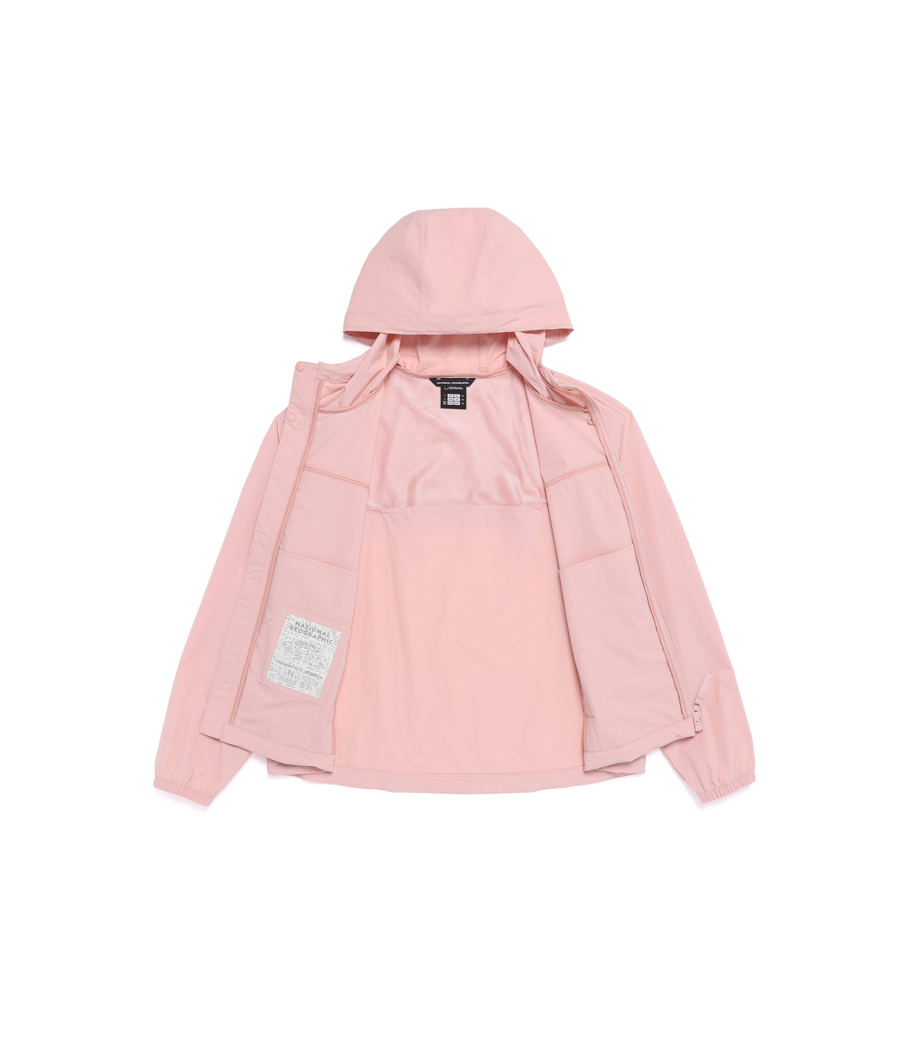 Women's ADELIE Cooling Stretch Semi-Over Fit Hooded Full Zip-Up Jacket<br>SILVER PINK