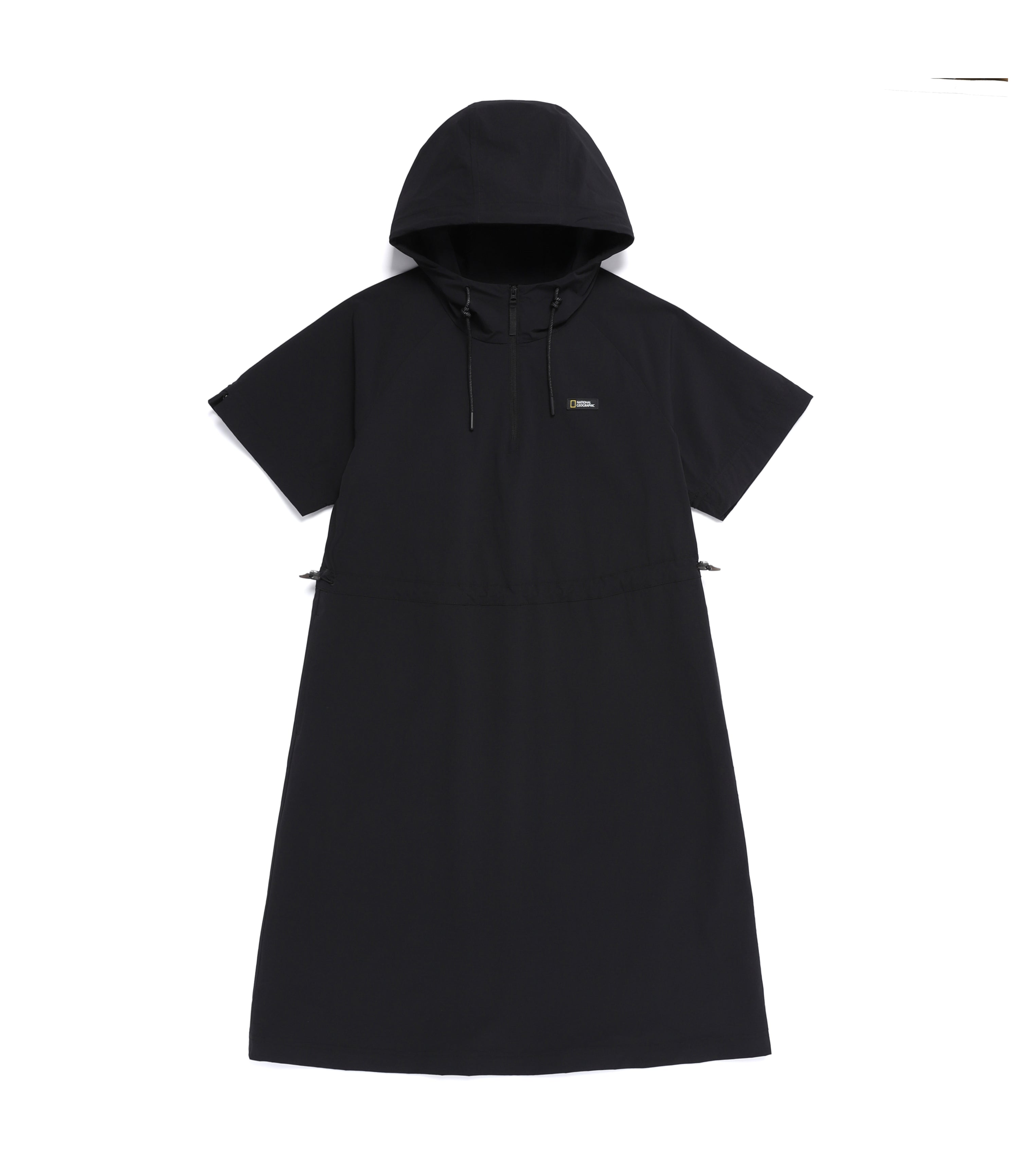 Women's Freeze Stretch H-Line Hooded Short Sleeve Dress<br>BLACK