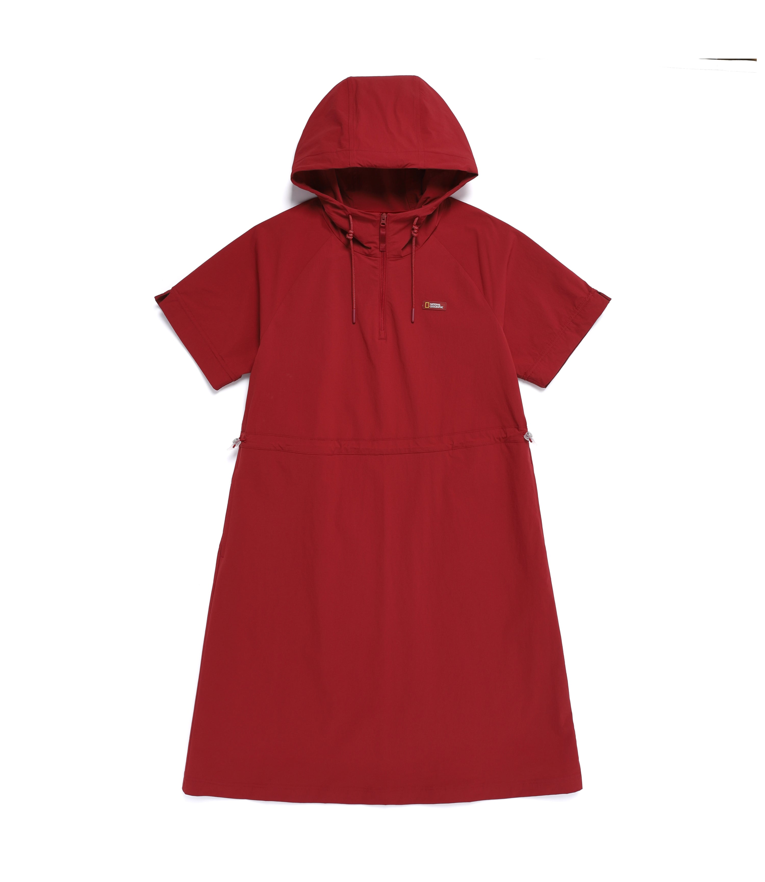 Women's Freeze Stretch H-Line Hooded Short Sleeve Dress<br>DEEP ROSE