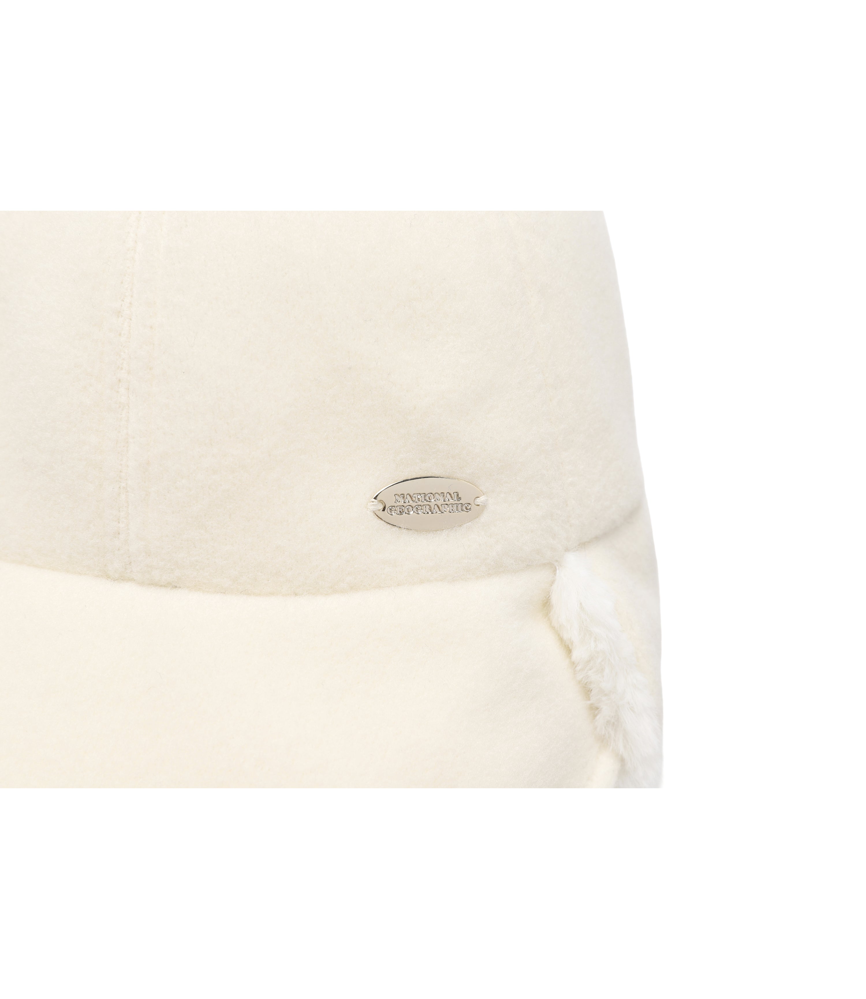 Wool Earflap Pompom Cap<br>IVORY