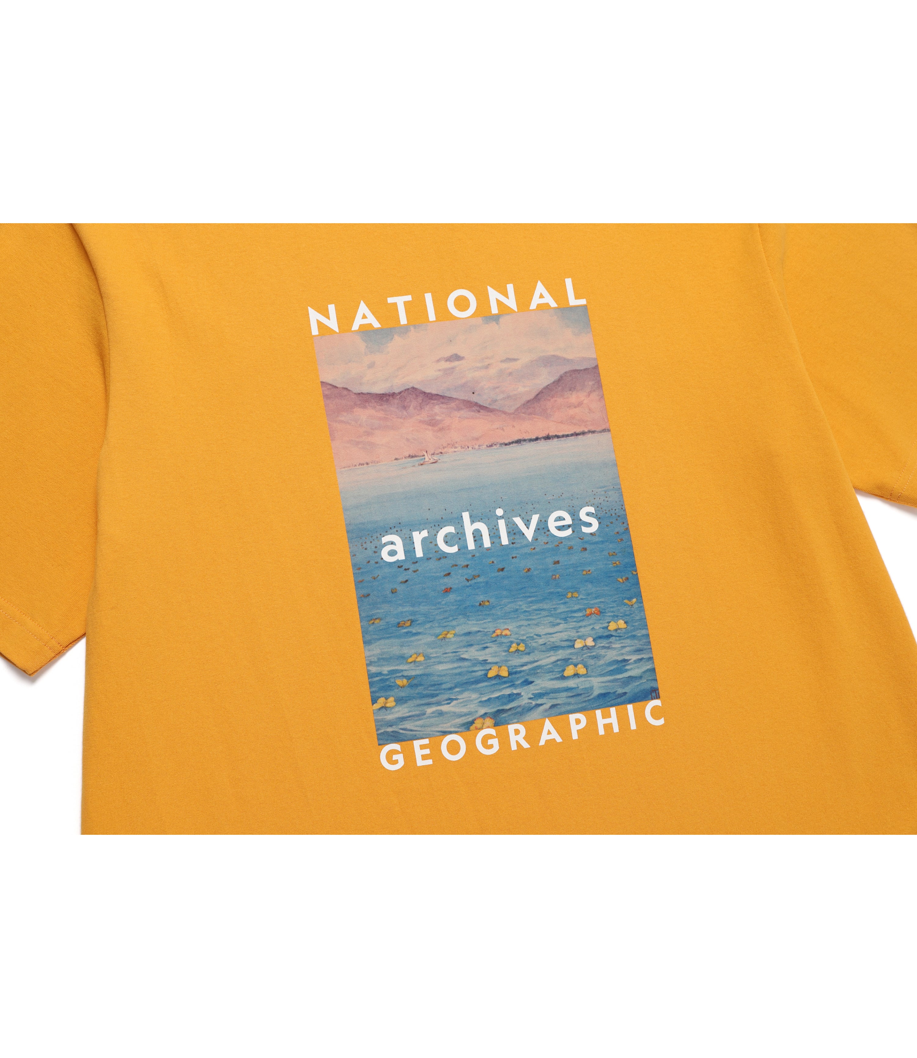 Unisex ARCHIVES Caribbean Graphic Short Sleeve Tee<br>MUSTARD