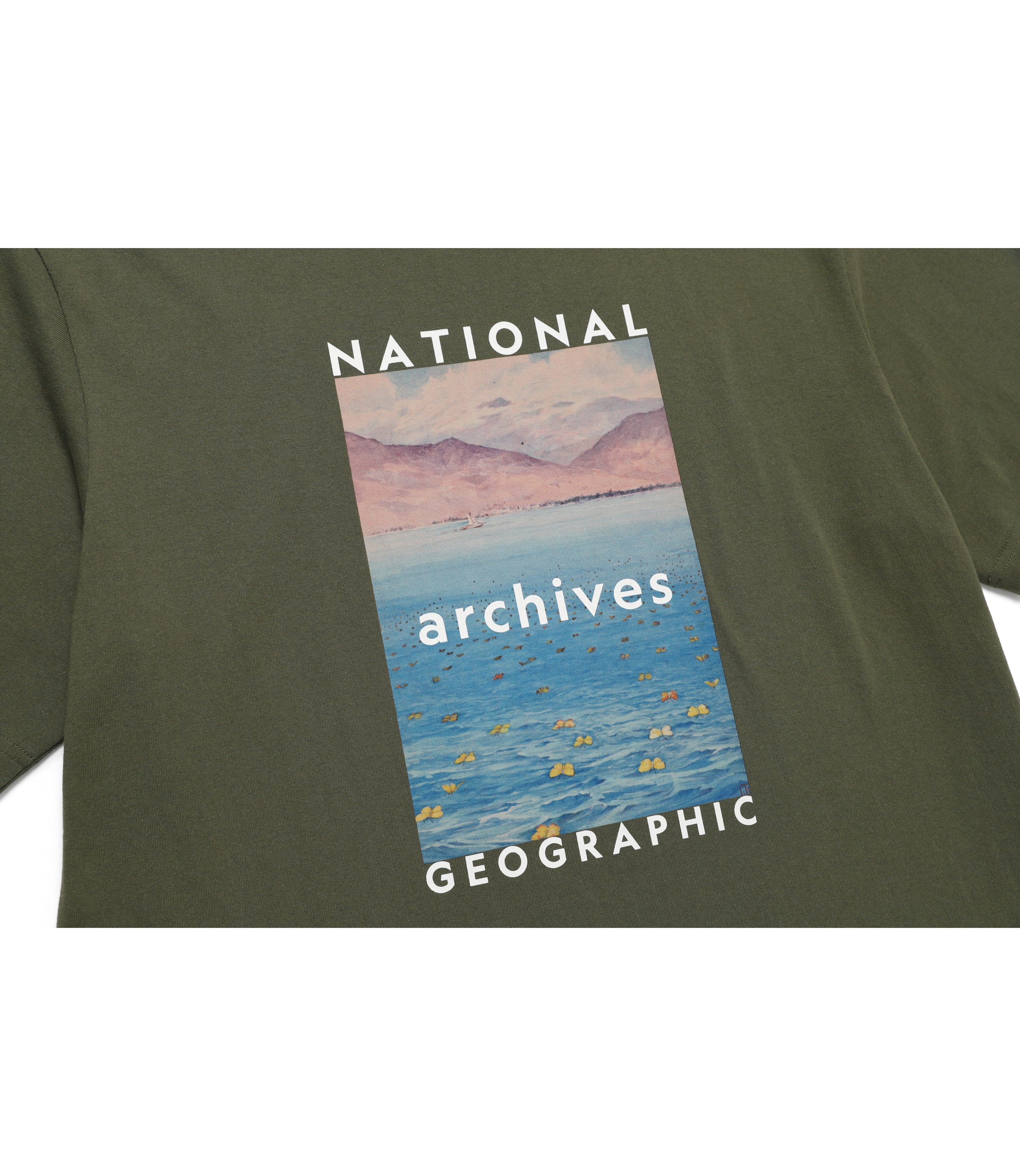 Unisex ARCHIVES Caribbean Graphic Short Sleeve Tee<br>GREEN KHAKI