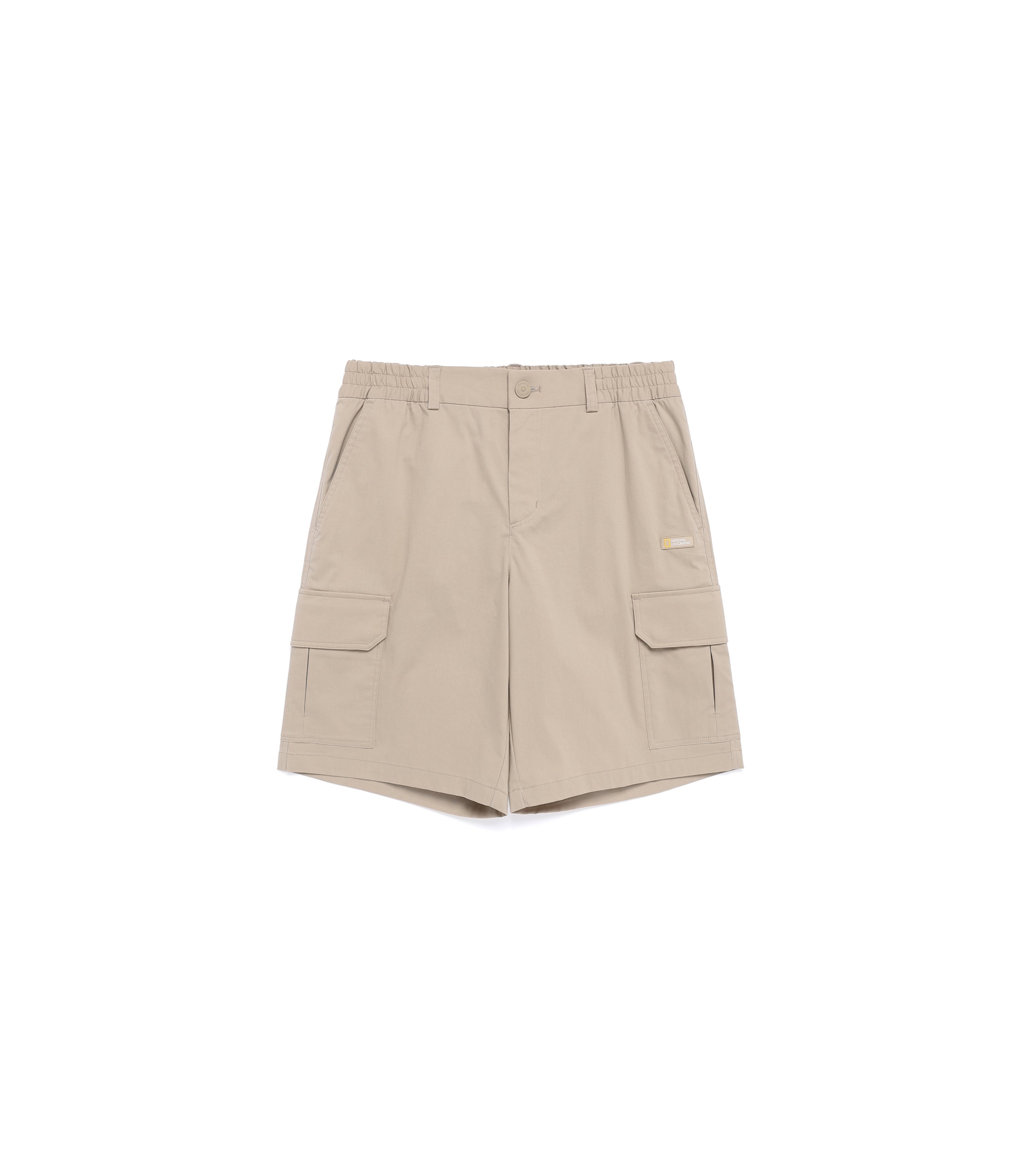 Unisex Cargo Pocket Knee-Length Short Pants<br>MOURNING BEIGE
