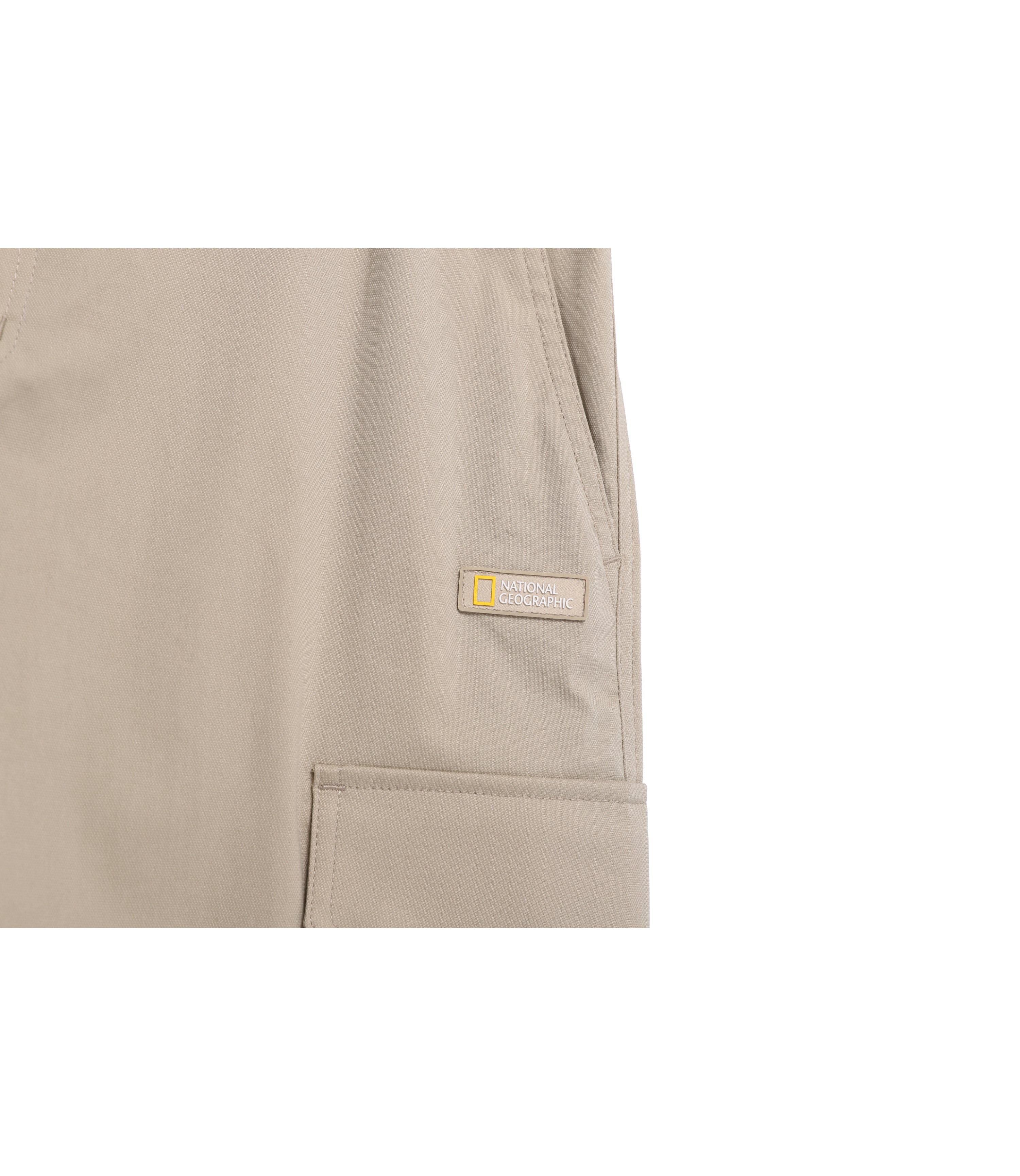 Unisex Cargo Pocket Knee-Length Short Pants<br>MOURNING BEIGE