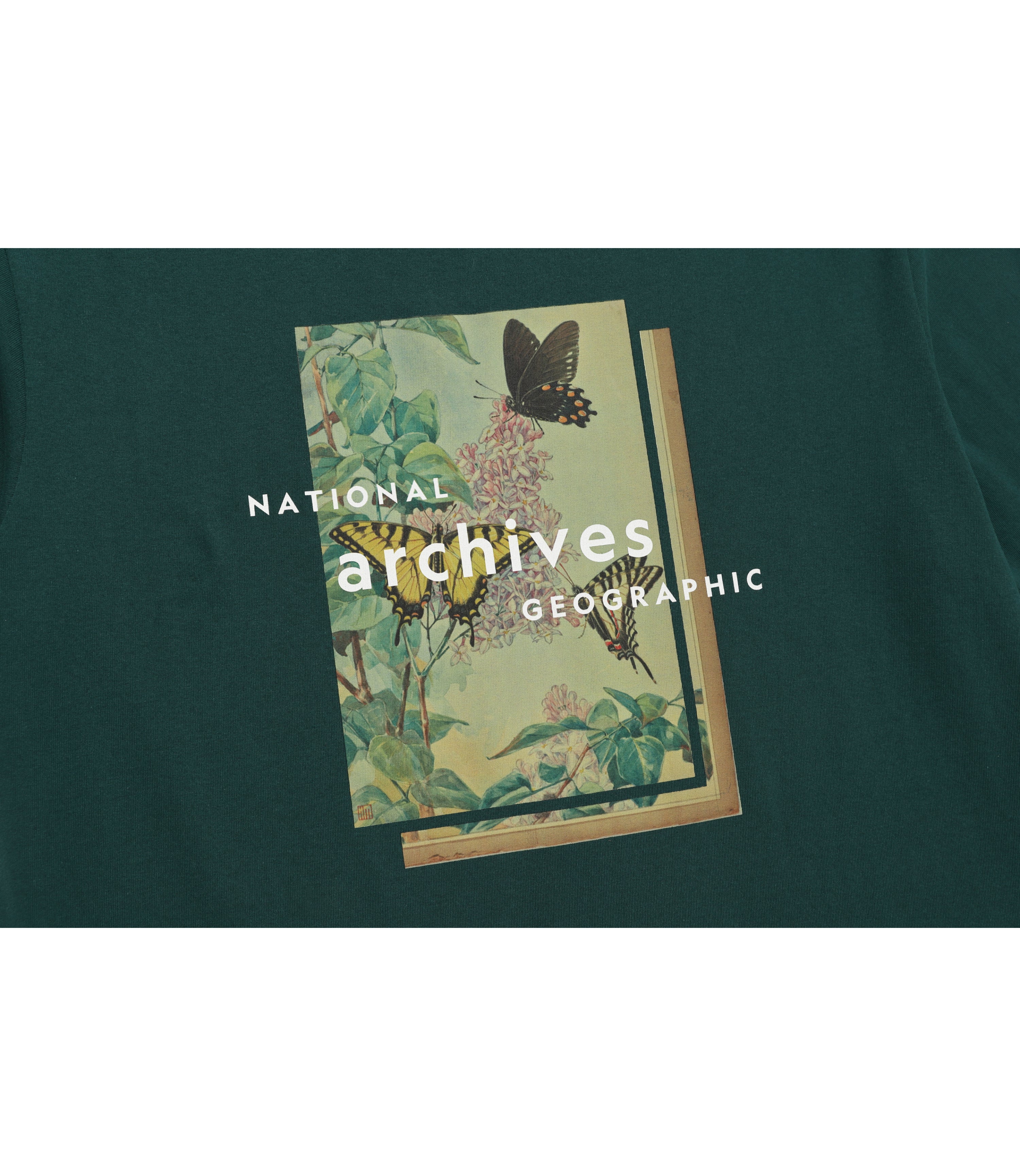 Unisex ARCHIVES Lilac Feast Graphic Short Sleeve Tee<br>DARK GREEN