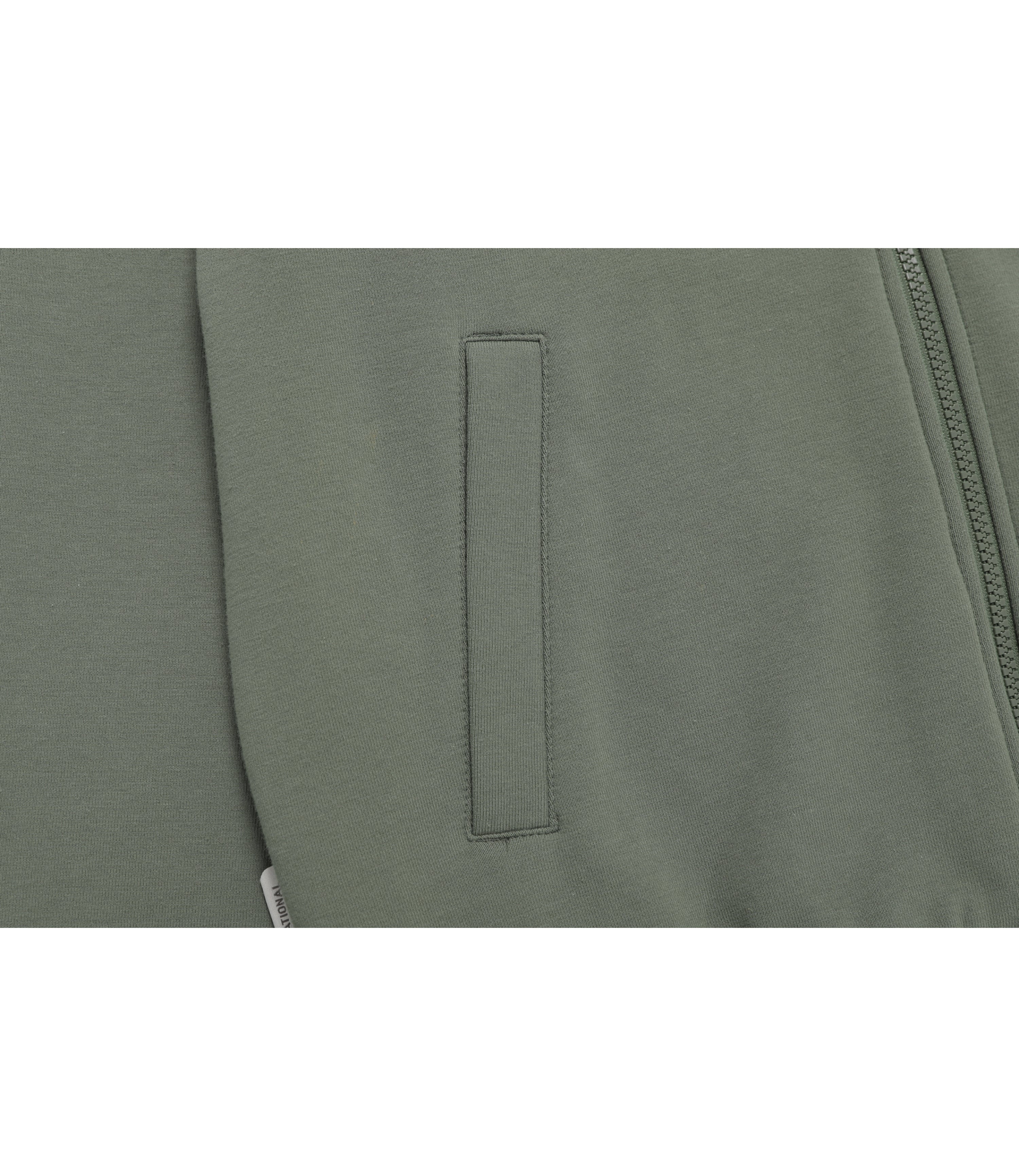 Unisex MARGAY Sleeve Pocket Full Zip-Up Hoodie<br>MILITARY KHAKI