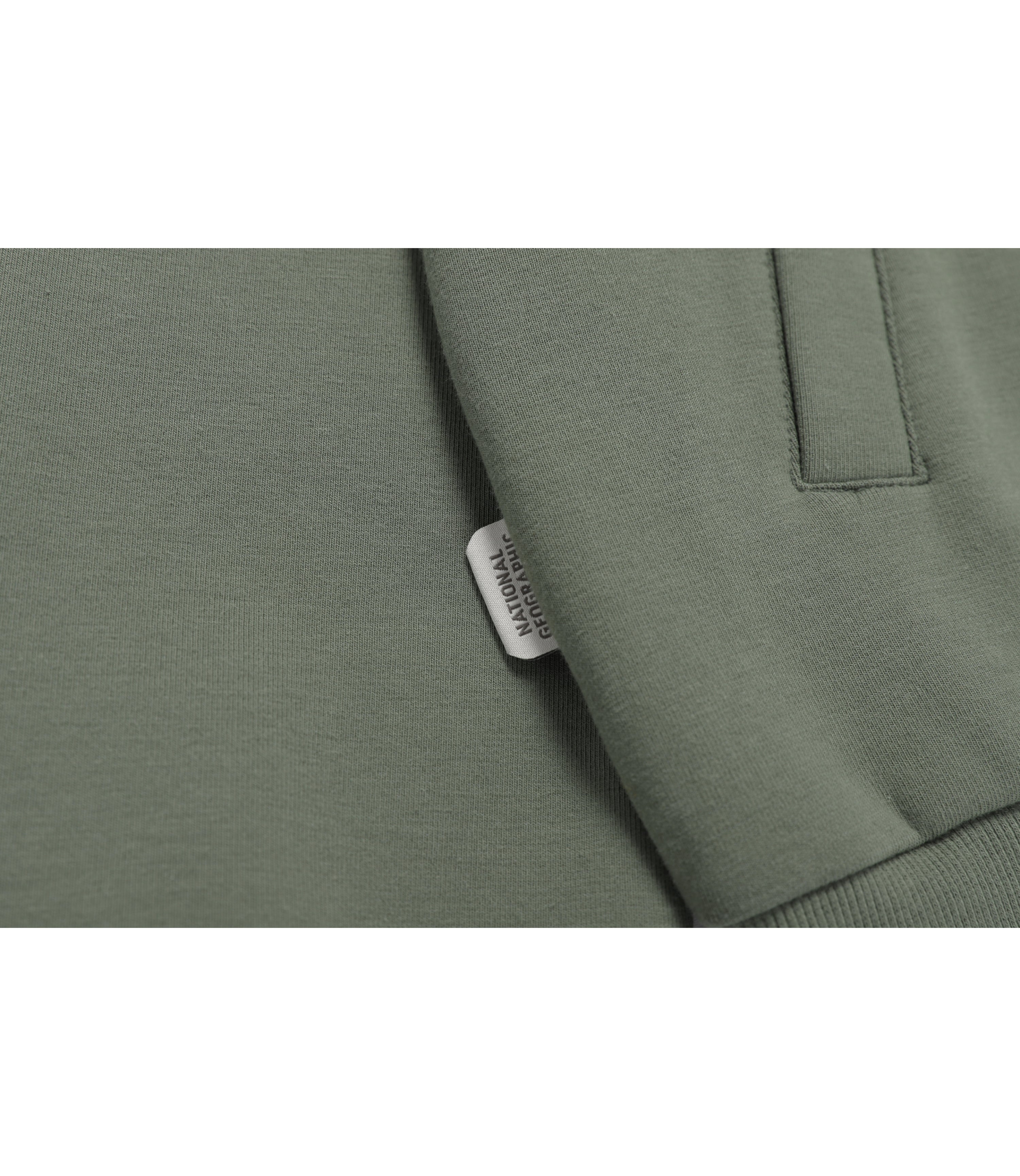 Unisex MARGAY Sleeve Pocket Full Zip-Up Hoodie<br>MILITARY KHAKI