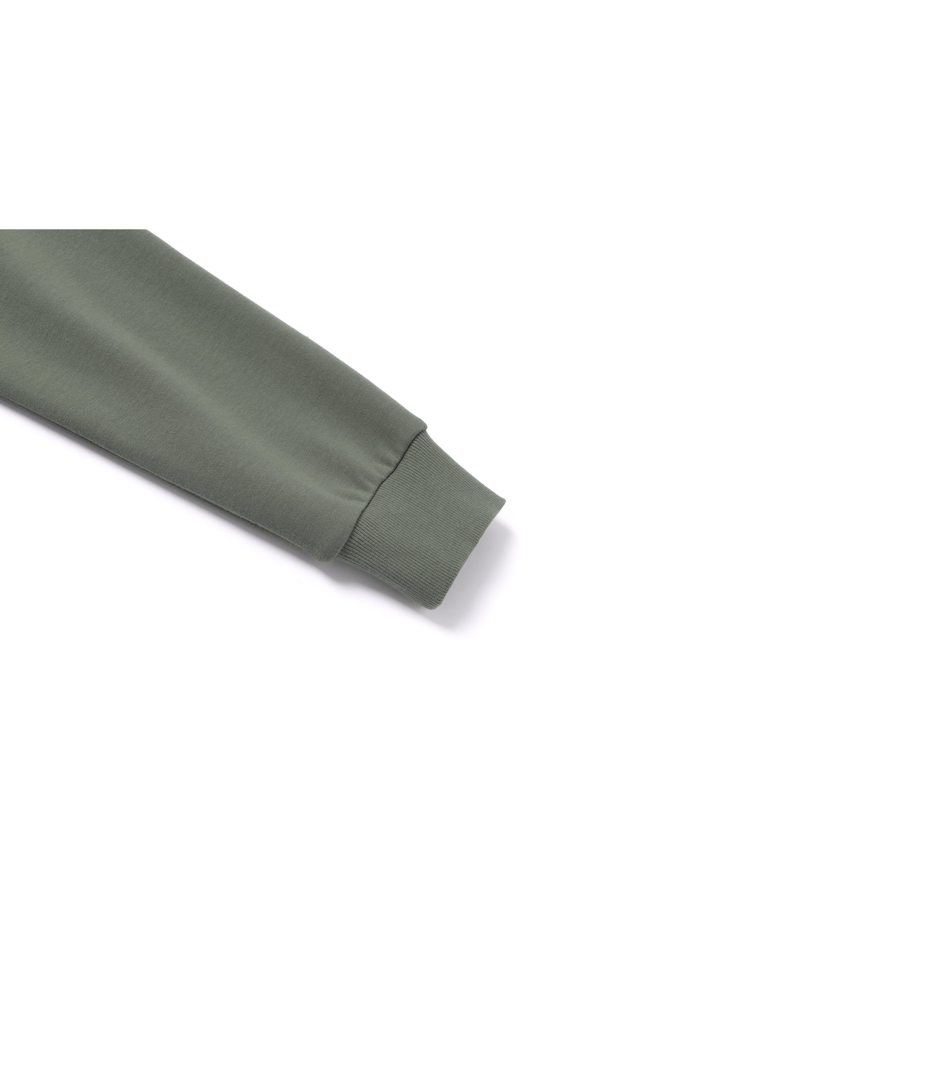 Unisex MARGAY Sleeve Pocket Full Zip-Up Hoodie<br>MILITARY KHAKI