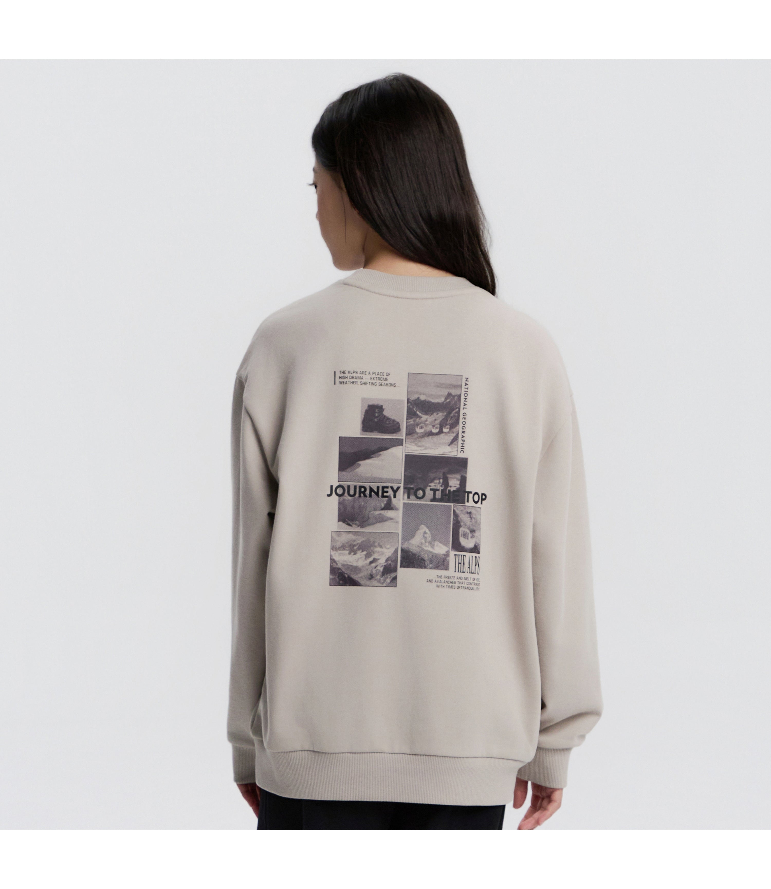 Kid's Adventure Back Graphic Sweatshirt<br>GRAY BEIGE