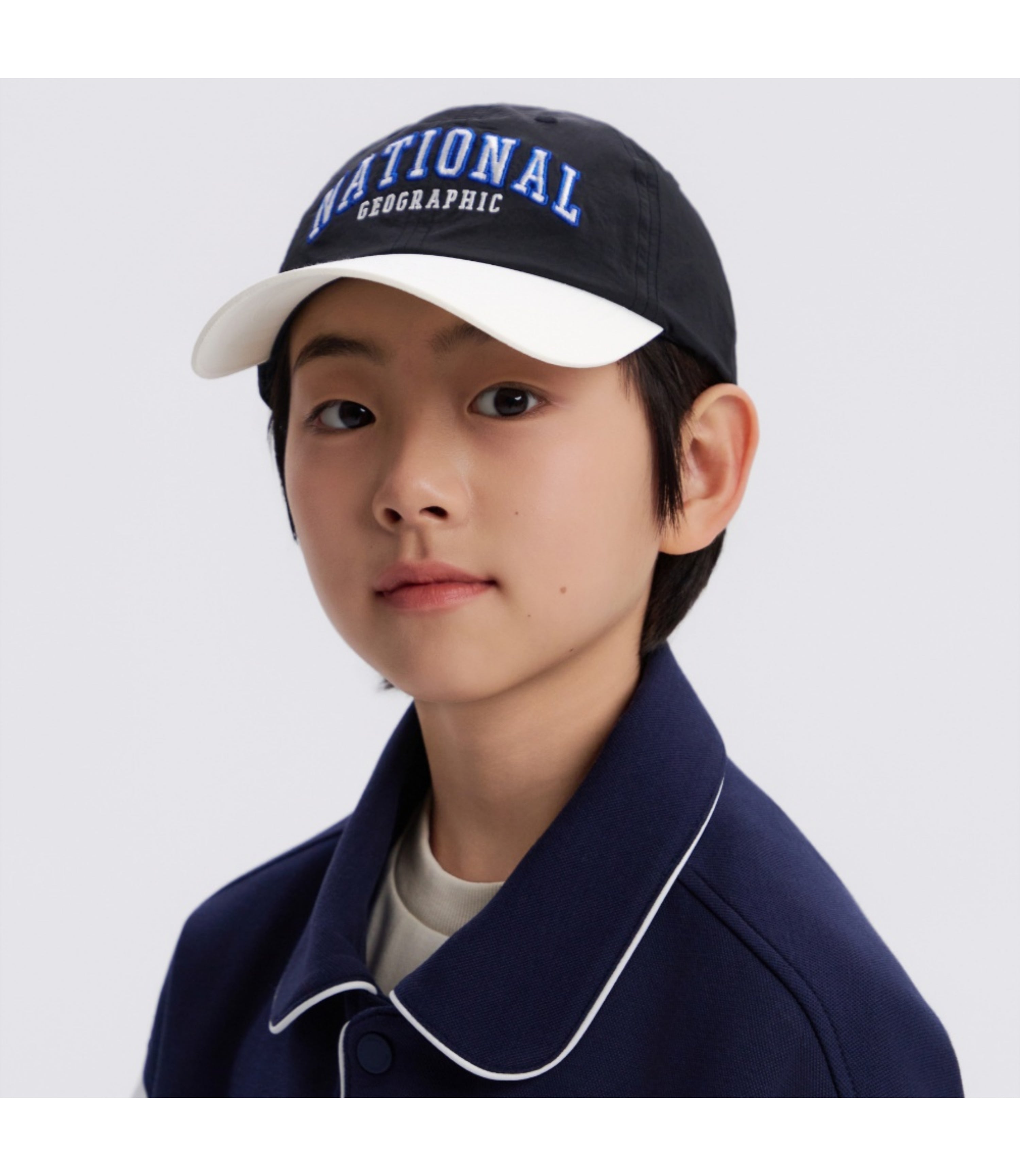 Kid's Color Block Big Logo Cap<br>BLACK