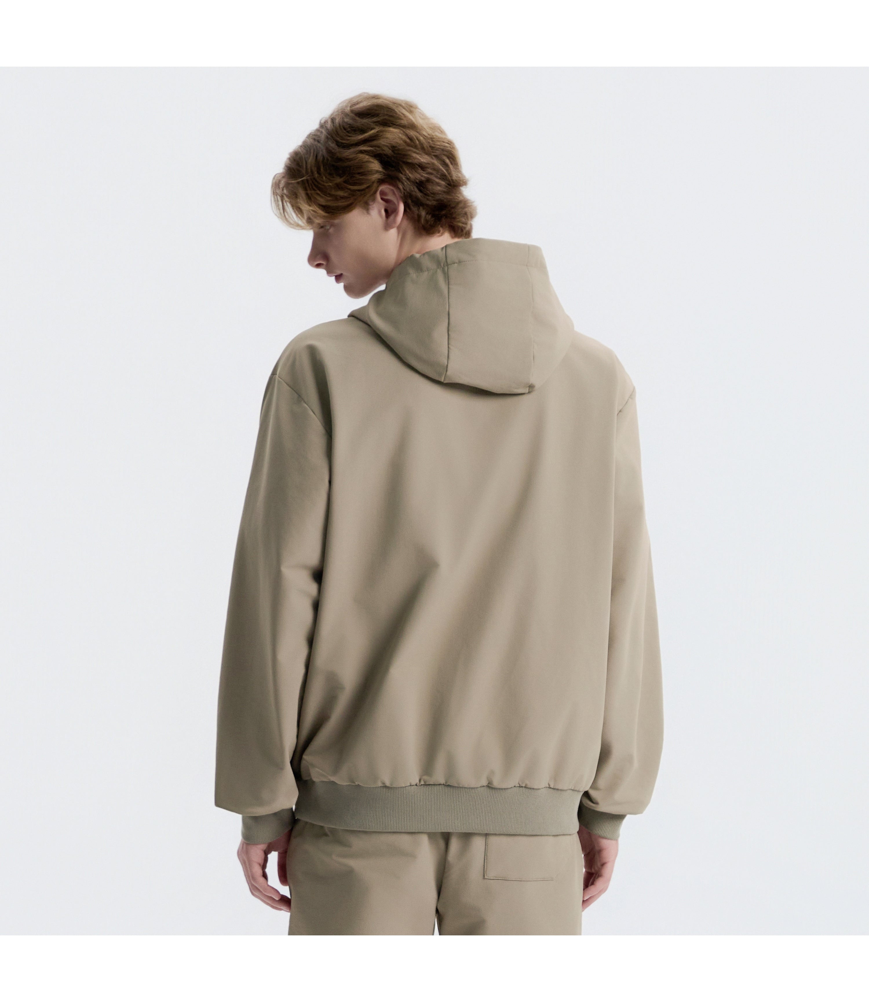 Unisex ARCHELON Double Warm Woven Zip-Up Hoodie<br>OAK BEIGE