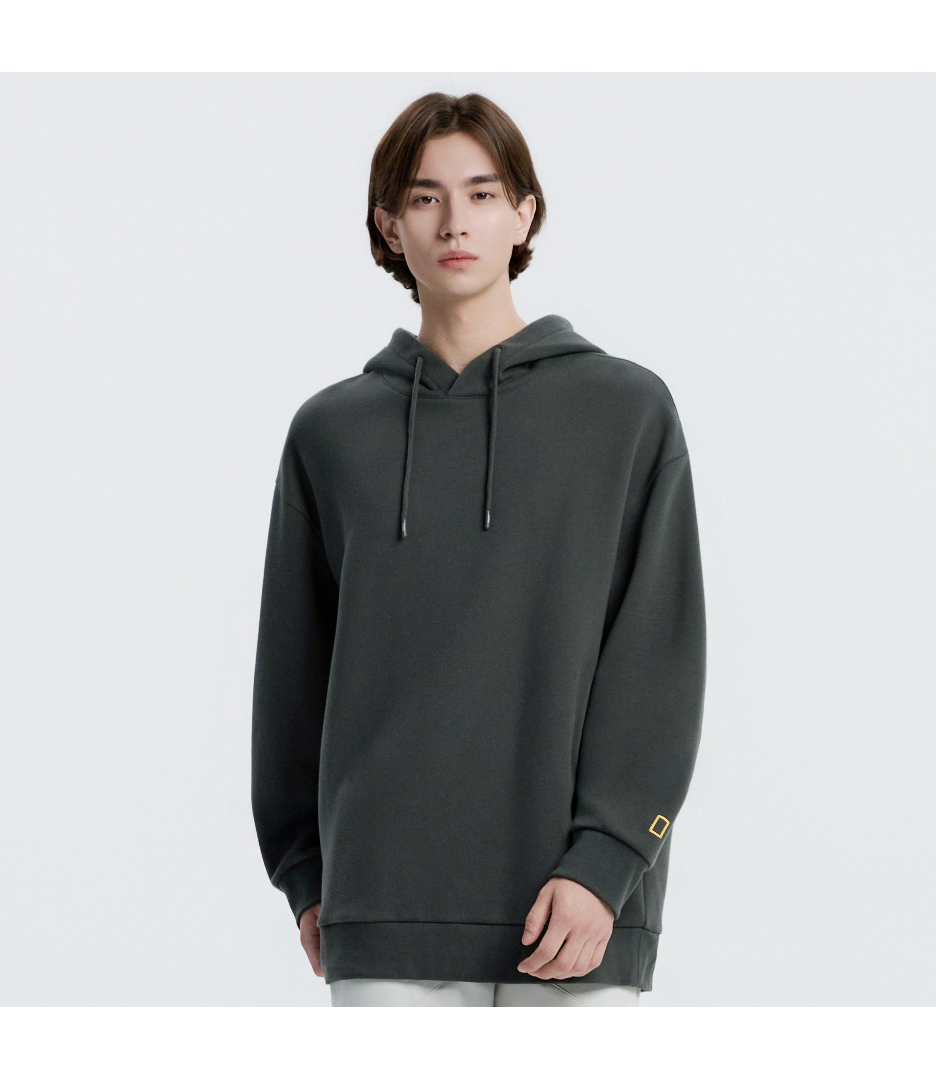 Unisex Animal Graphic Semi-Oversized Hoodie<br>GREY