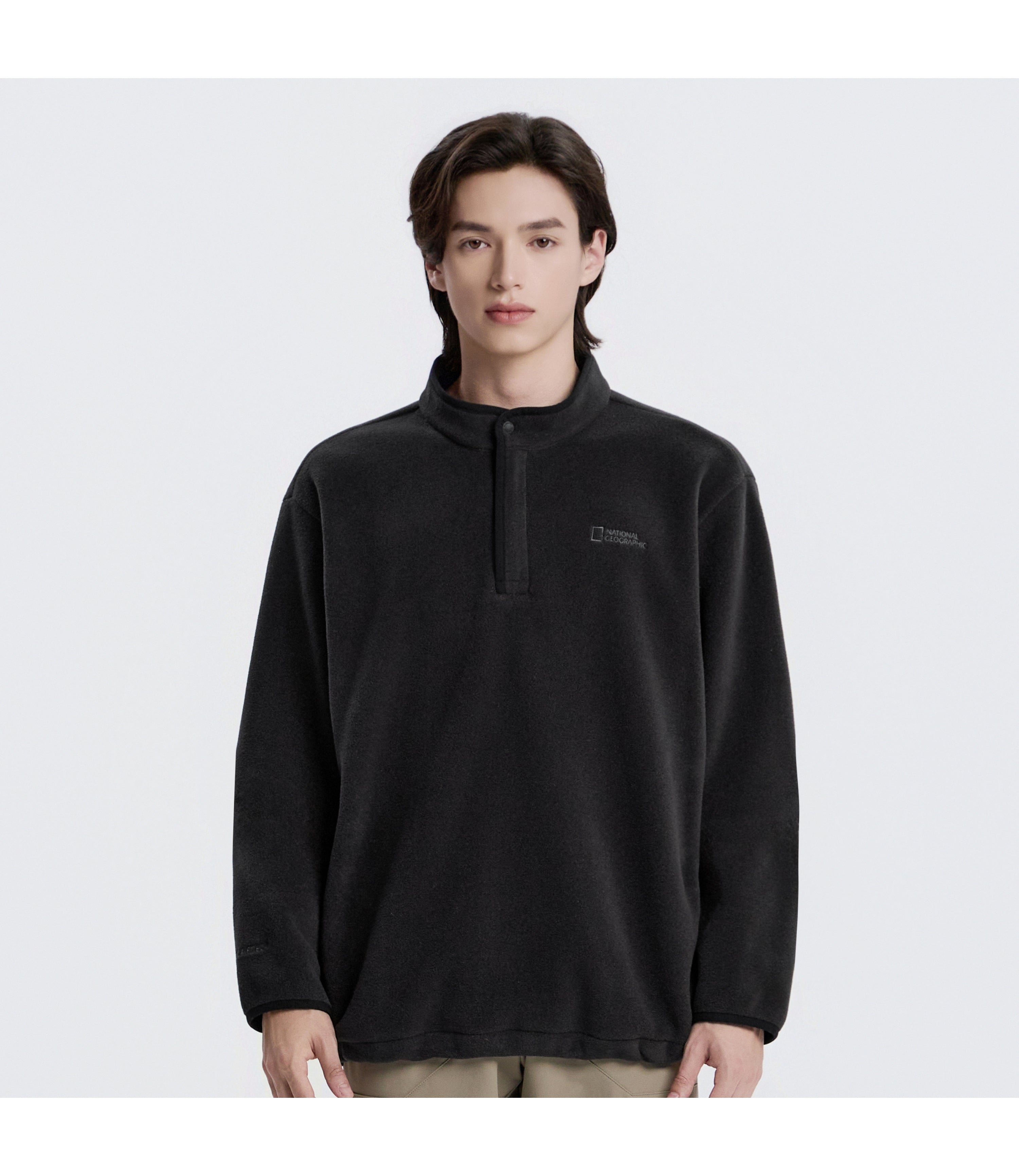 Unisex POLARTEC NAOS Half Zip-Up Sweatshirt<br>BLACK