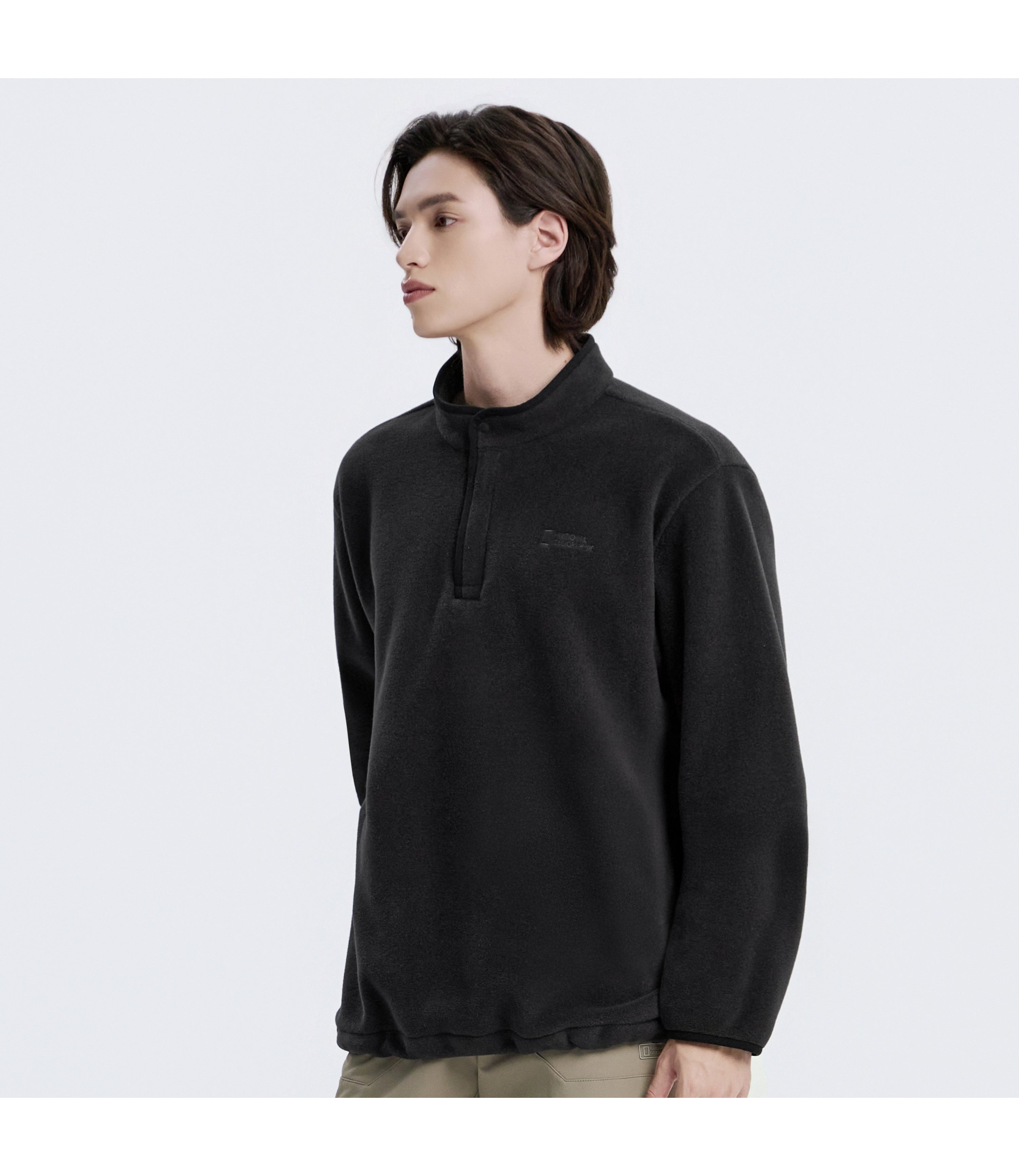 Unisex POLARTEC NAOS Half Zip-Up Sweatshirt<br>BLACK