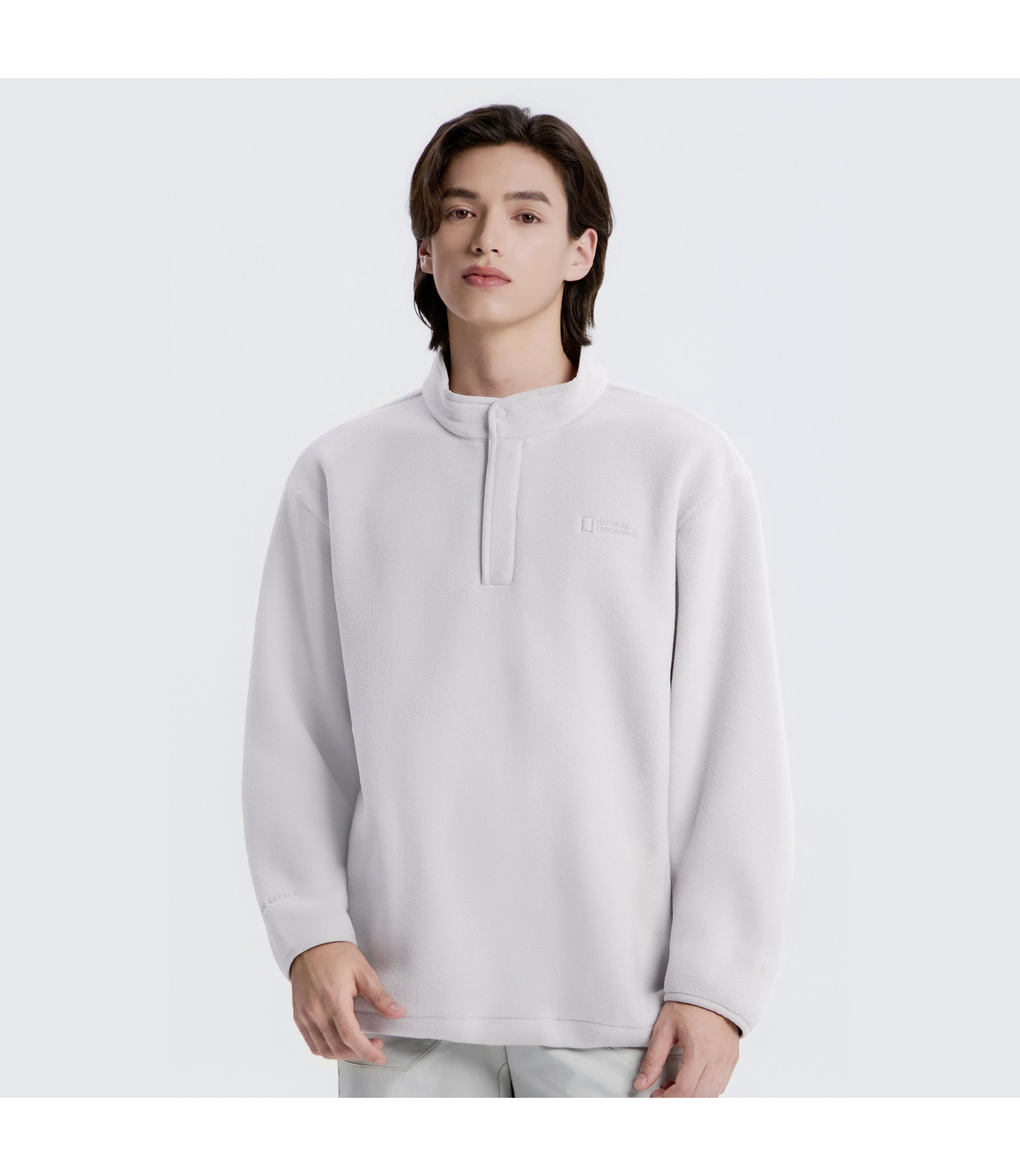 Unisex POLARTEC NAOS Half Zip-Up Sweatshirt<br>L/GREY