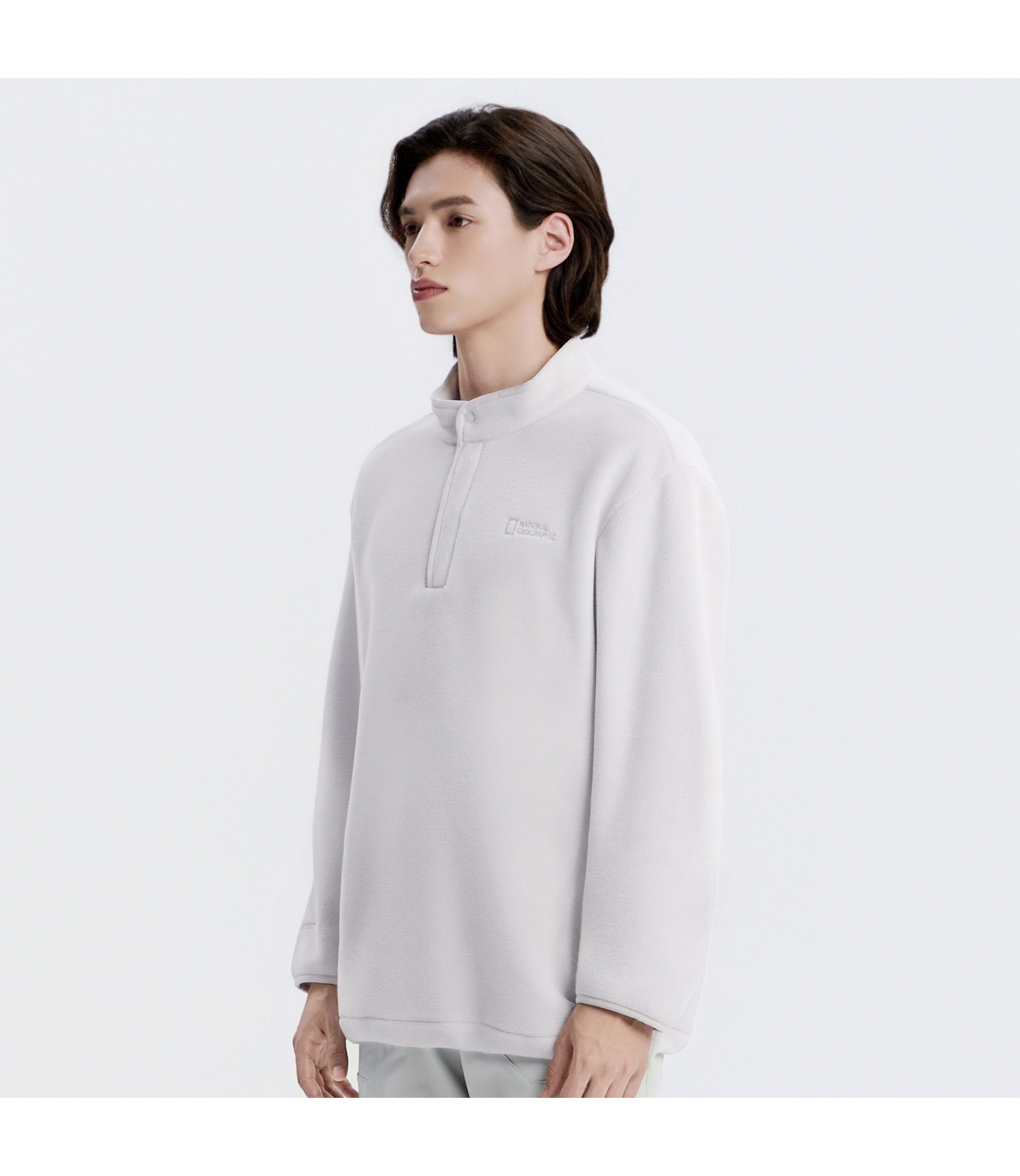 Unisex POLARTEC NAOS Half Zip-Up Sweatshirt<br>L/GREY