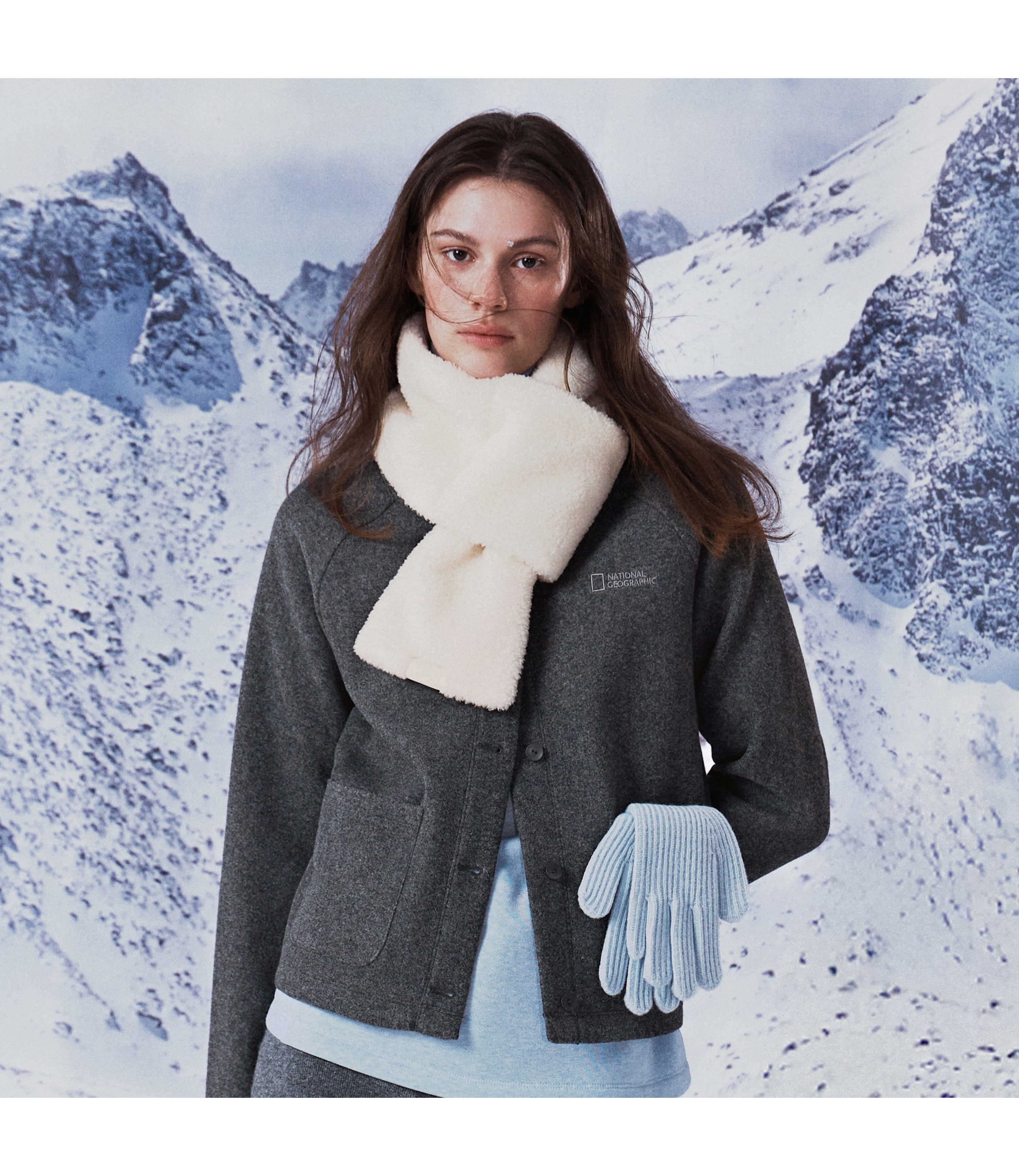 Women's Gliese Round-Neck Cardigan<br>CHARCOAL