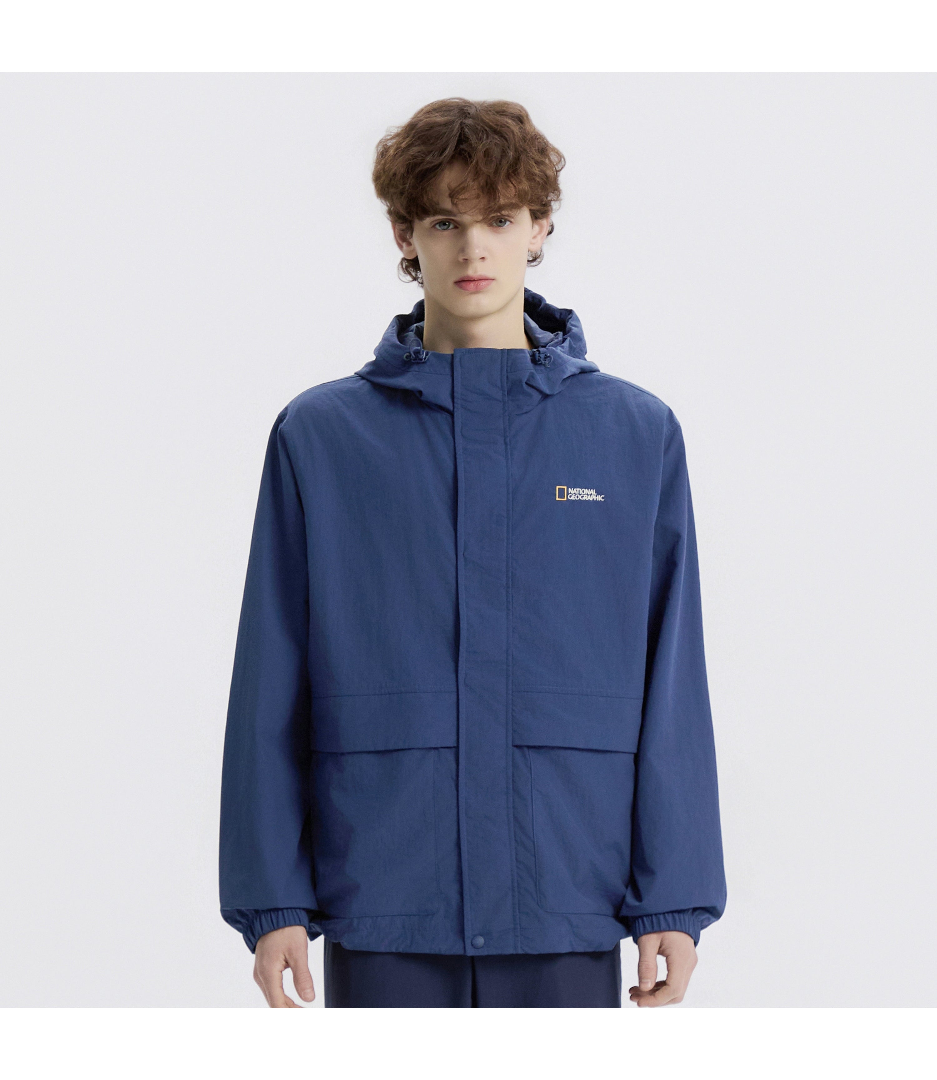 Unisex ORCA Taslan Hooded Outpocket Jumper<br>DARK BLUE