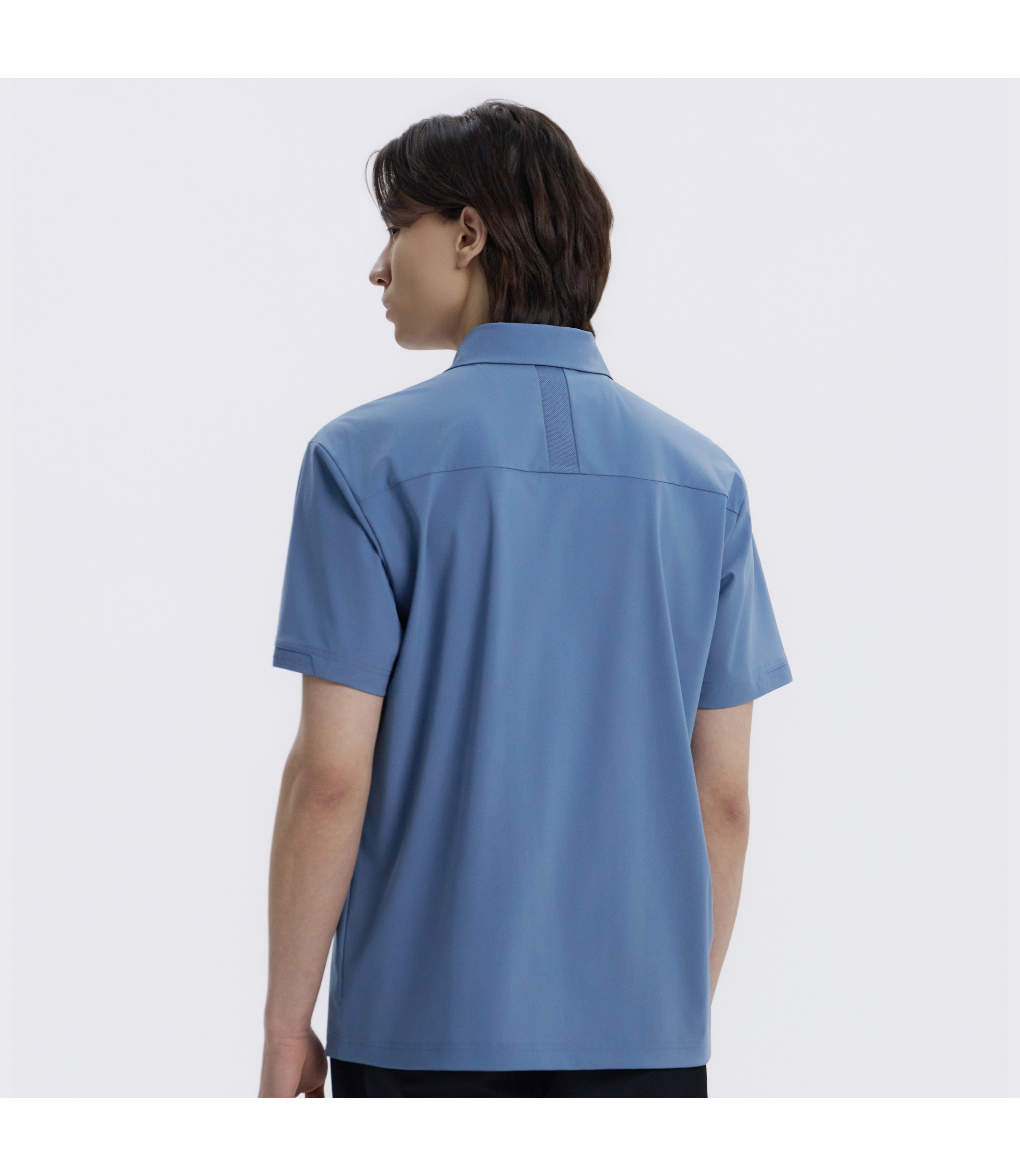 Men's Cooling Stretch Short Sleeve Polo Shirt<br>MIDDLE BLUE