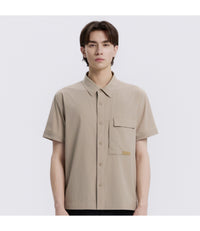 Men's Air Seersucker Short Sleeve Shirt<br>OAK BEIGE