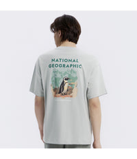 Unisex RATEL Regen Animal Big Graphic Short Sleeve Tee<br>LIGHT KHAKI