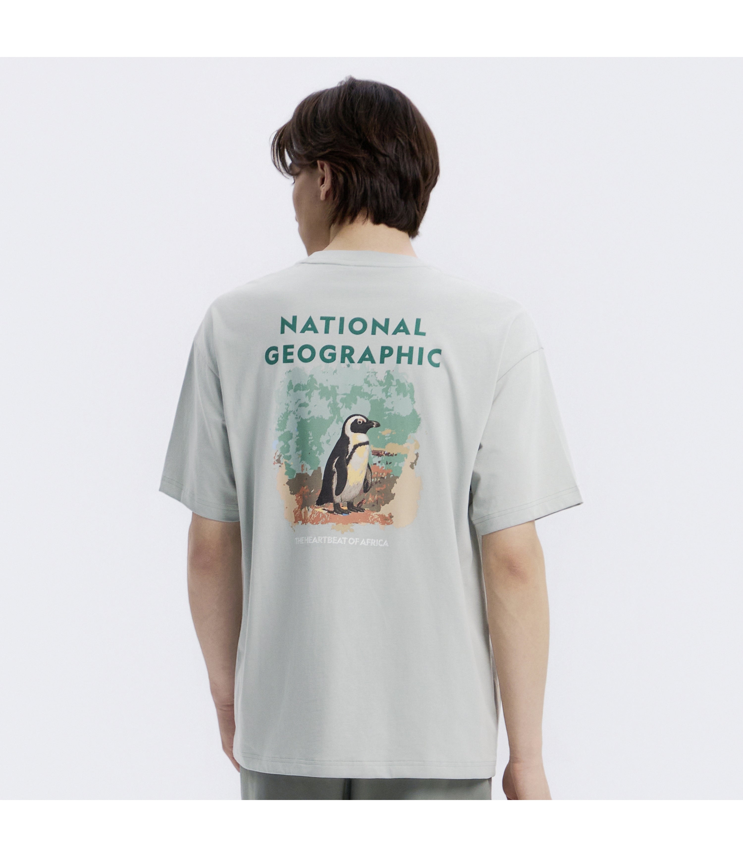 Unisex RATEL Regen Animal Big Graphic Short Sleeve Tee<br>LIGHT KHAKI