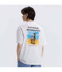 Unisex RATEL Regen Animal Big Graphic Short Sleeve Tee<br>WHITE