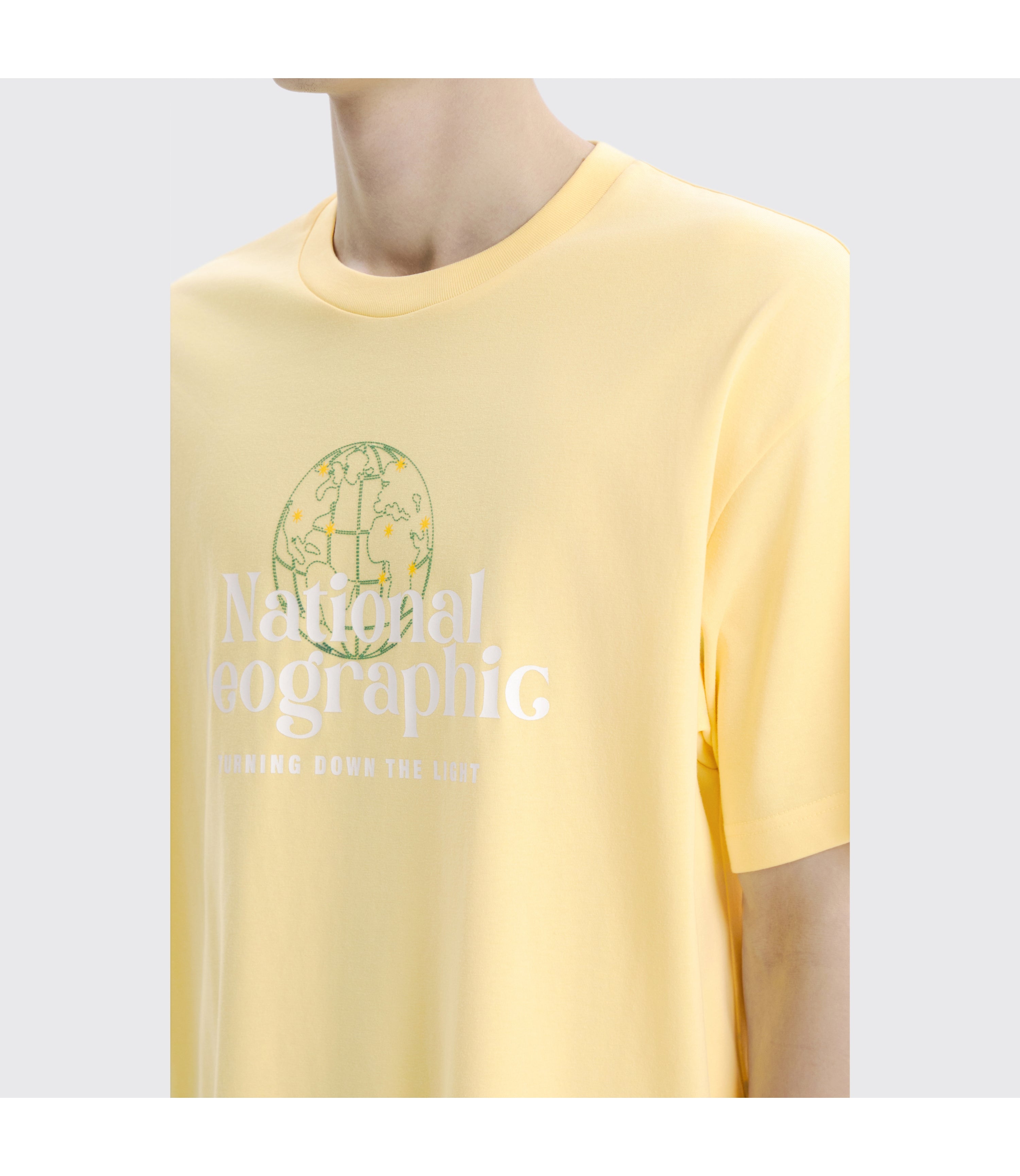 Unisex CASTOR COOLMAX ECO Lettering Graphic Short Sleeve Tee<br>PALE YELLOW