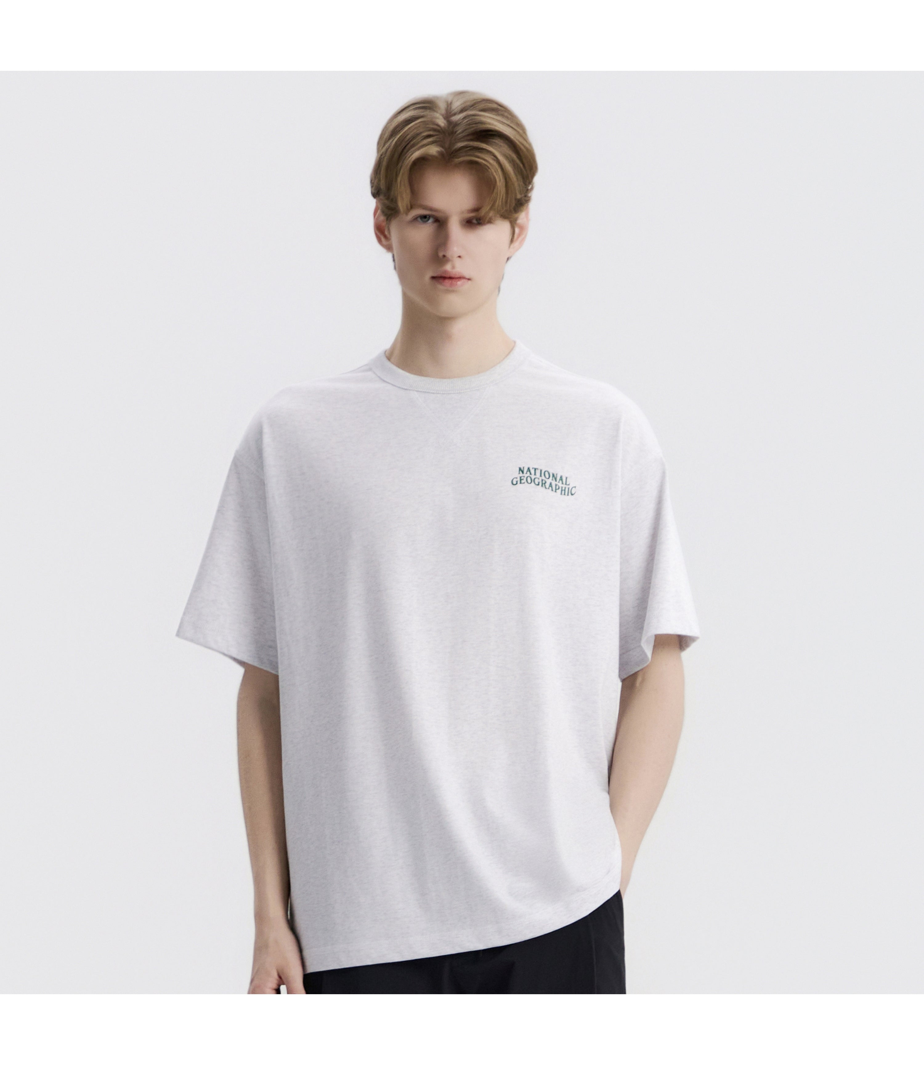 Unisex AVIS Aerosilver Graphic Semi-Overfit Gusset Detail Short Sleeve<br>LM/GREY