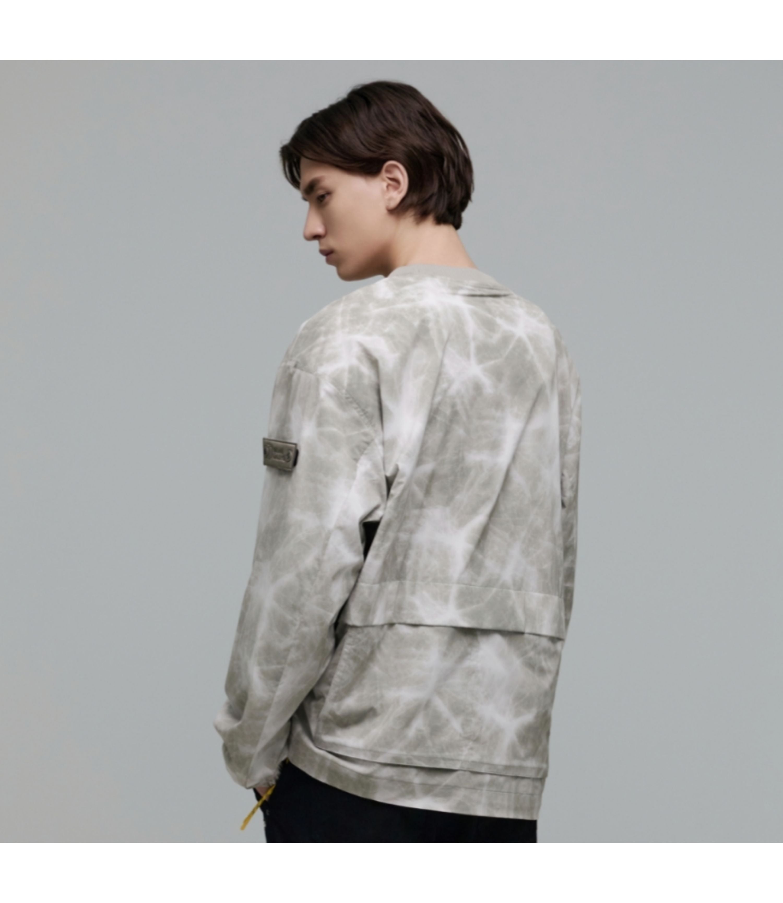 [FILMMAKER] Unisex Hilly Pattern Woven Sweatshirt<br>BEIGE