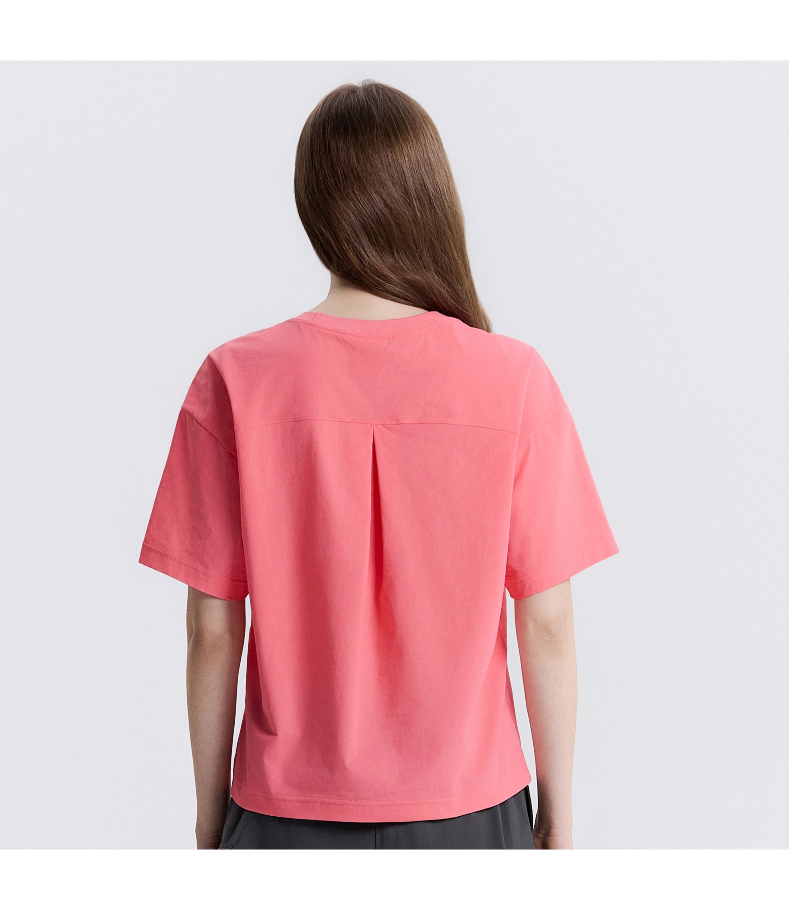 Women's Frozen Air Semi-Crop Short Sleeve Tee<br>CORAL PINK