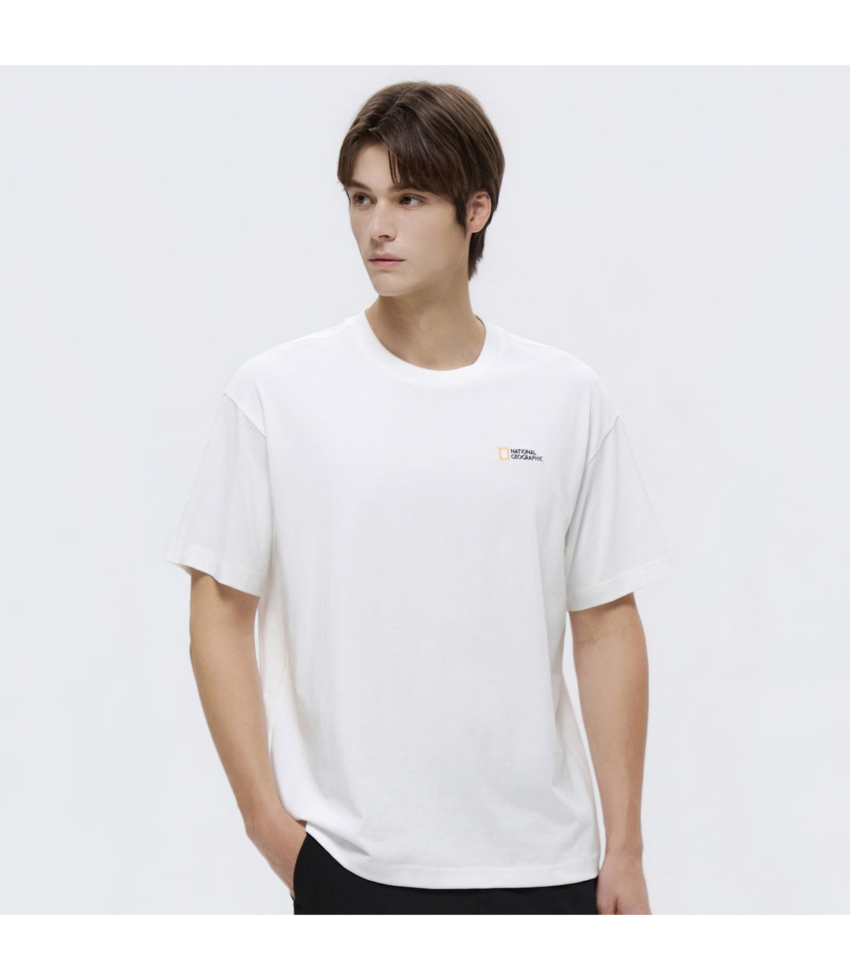 Unisex Animal Graphic Semi-Overfit Short Sleeve T-Shirt<br>O/WHITE