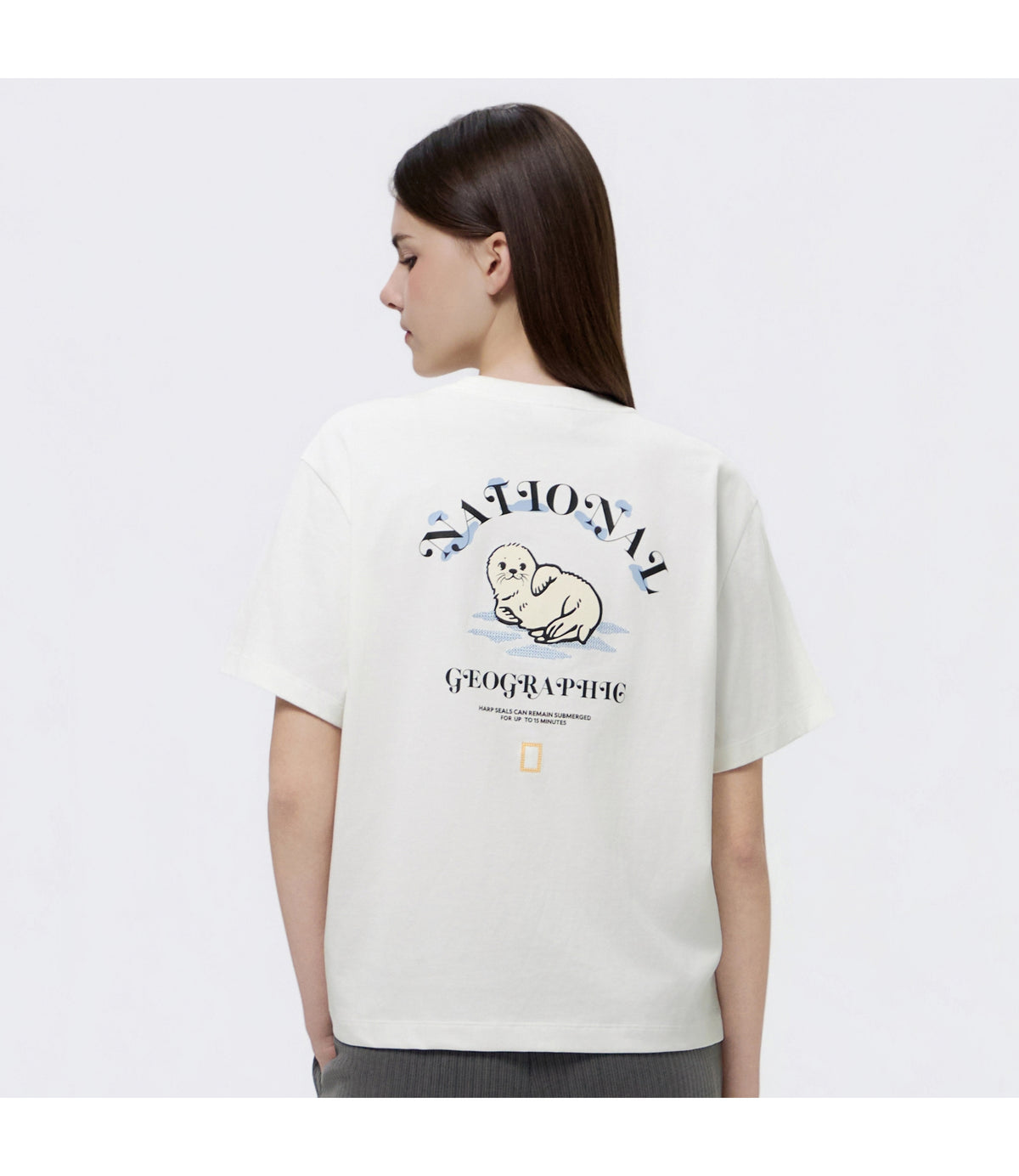 Women's Animal Graphic Point Short Sleeve T-Shirt<br>O/WHITE