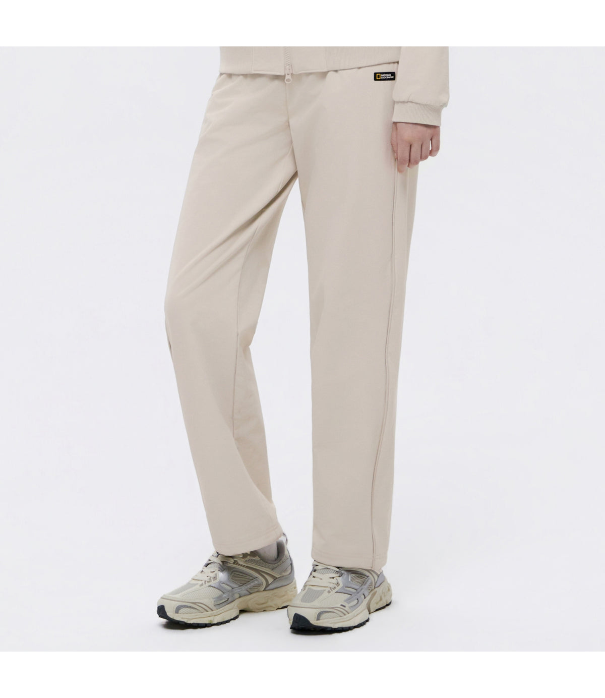 Women's ARCHELON Double-Warm Brushed Woven Relax Fit Straight Pants<br>SILVER BIRCH