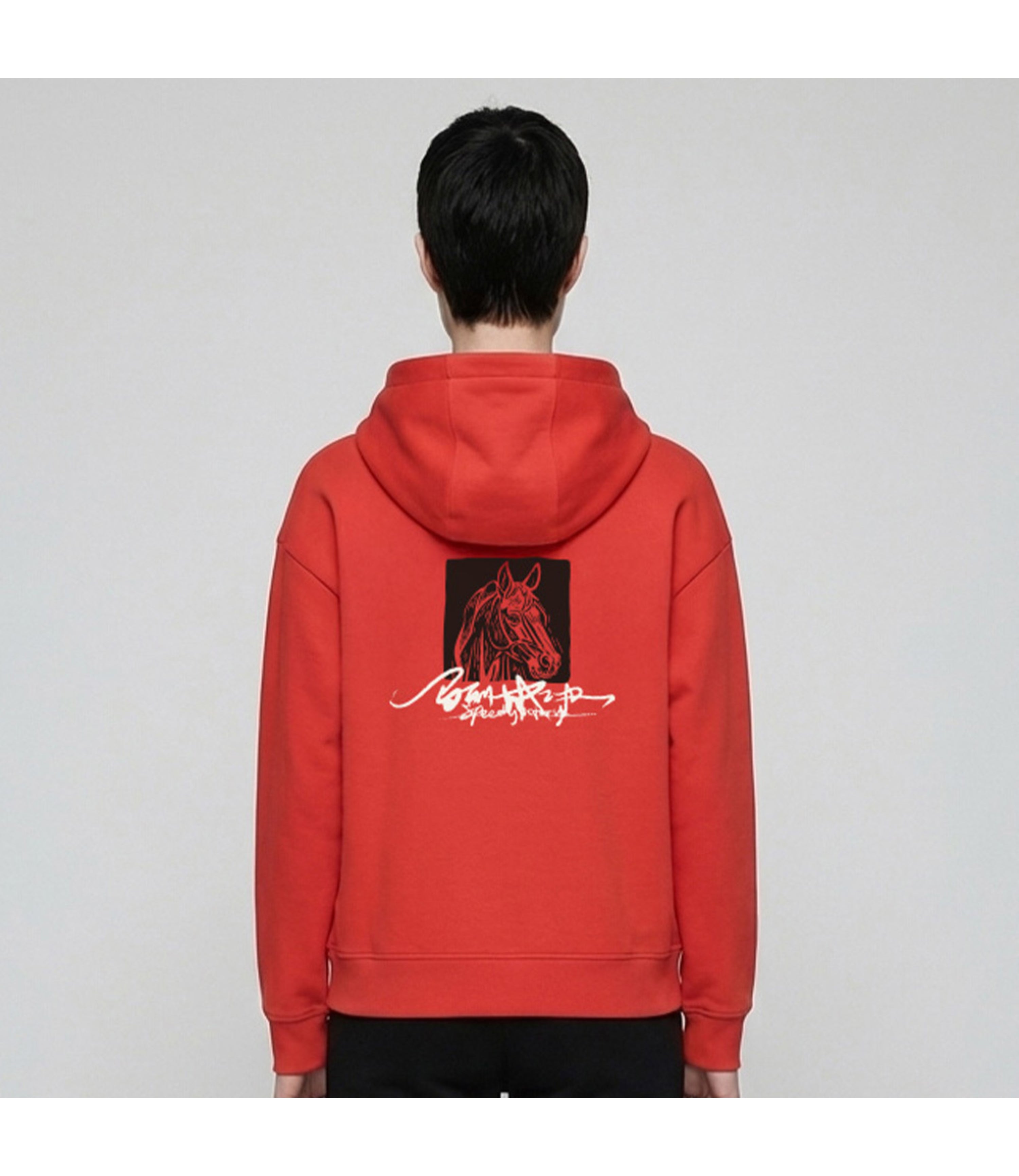 Unisex Year Of The Horse Graphic Hoodie<br>RED